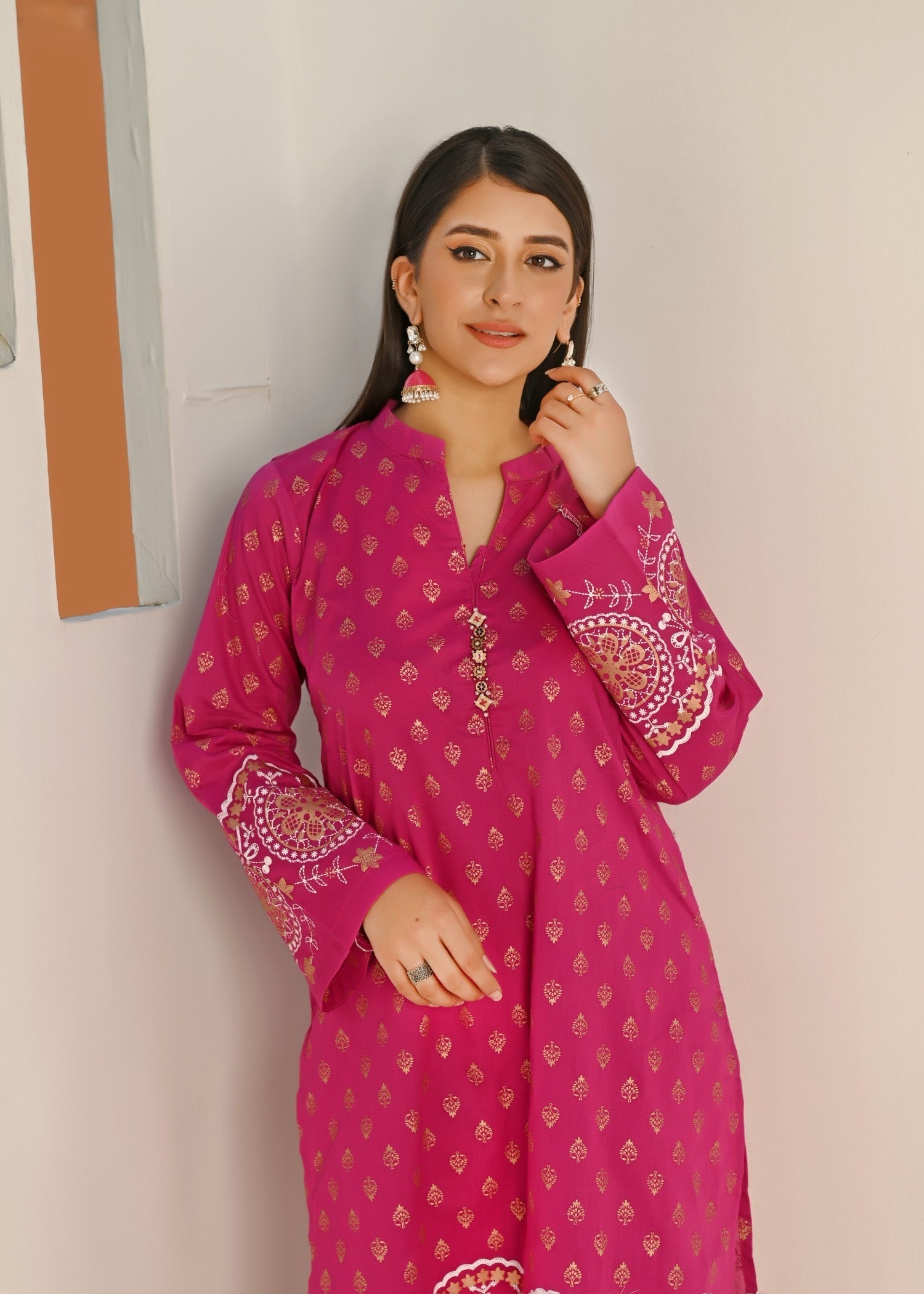 Yaaqot Official Pink Printed Lawn Stitched Women 2pcs