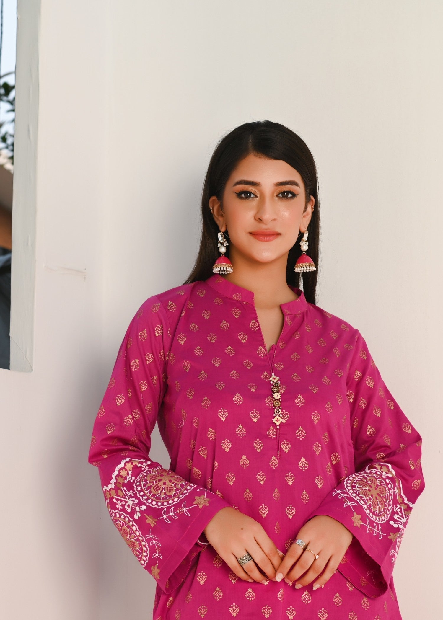 Yaaqot Official Pink Printed Lawn Stitched Women 2pcs