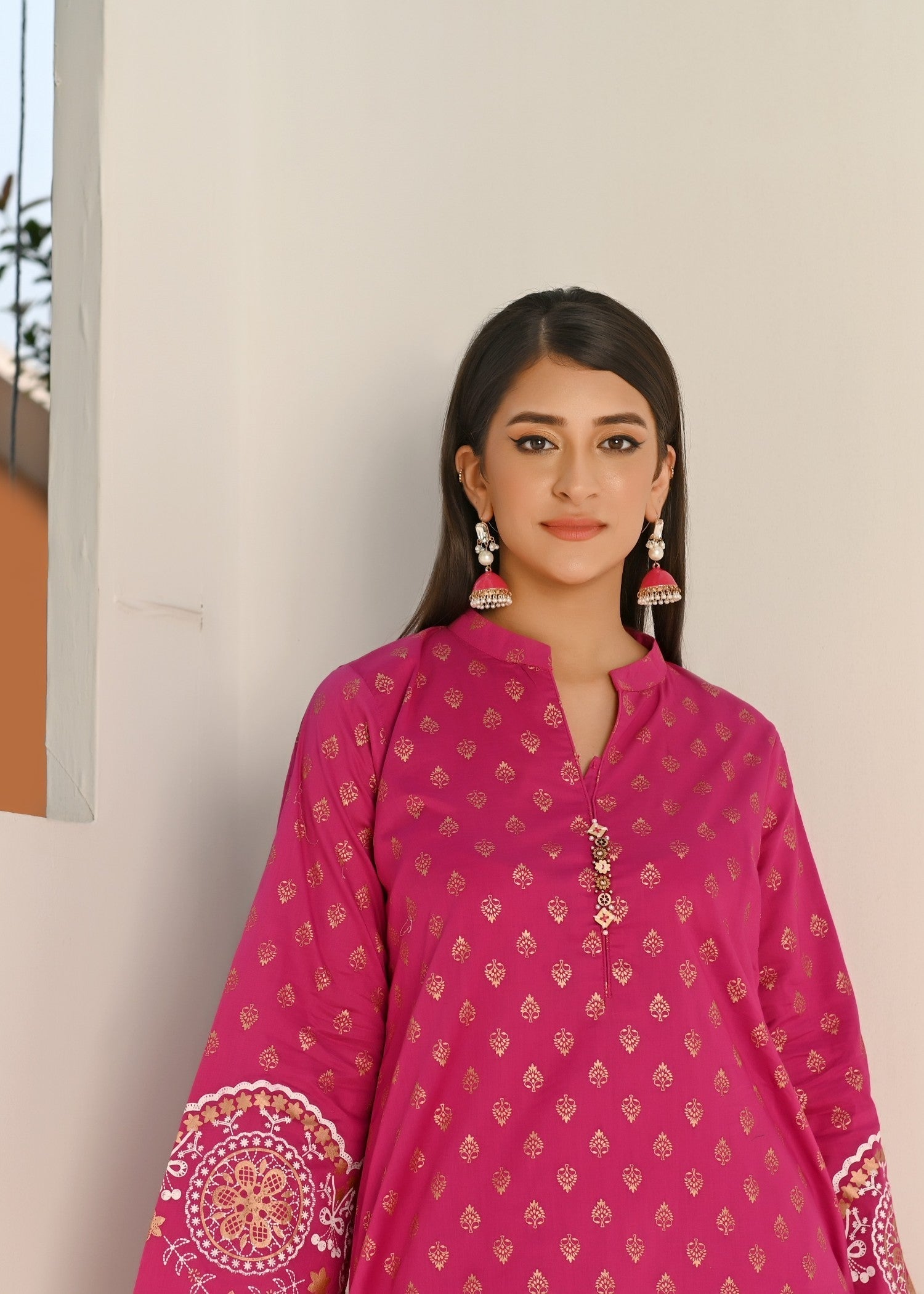 Yaaqot Official Pink Printed Lawn Stitched Women 2pcs