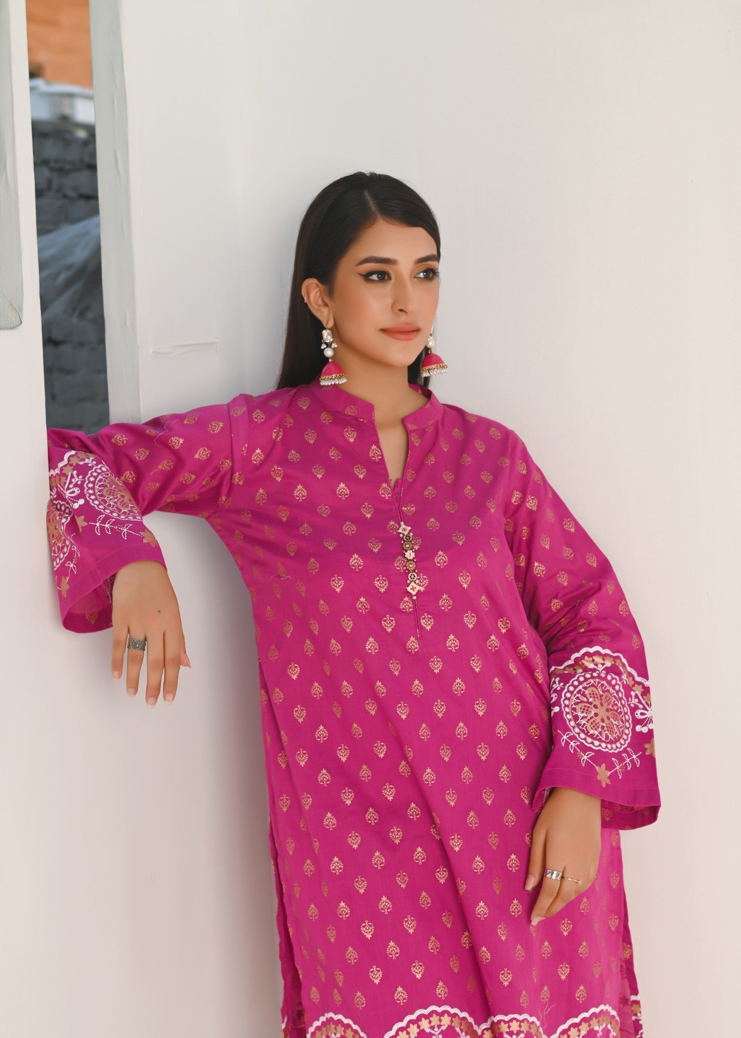 Yaaqot Official Pink Printed Lawn Stitched Women 2pcs