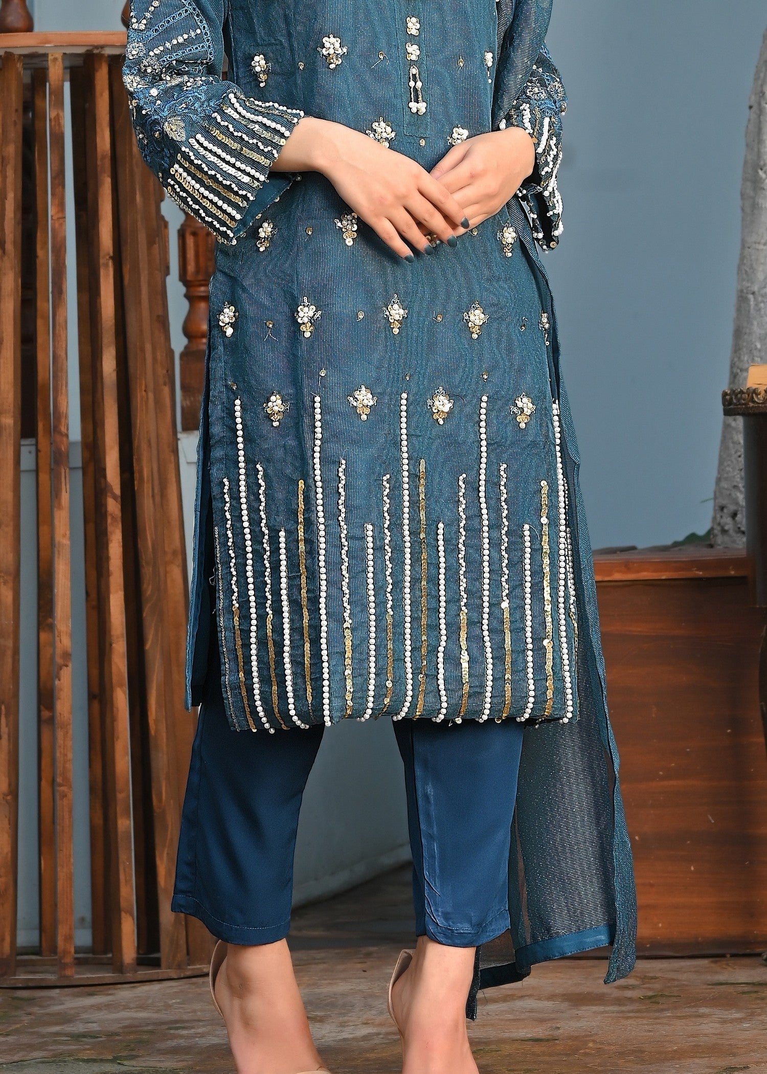 Yaaqot Official Flosa Zink Handwork Stitched Women 3pcs