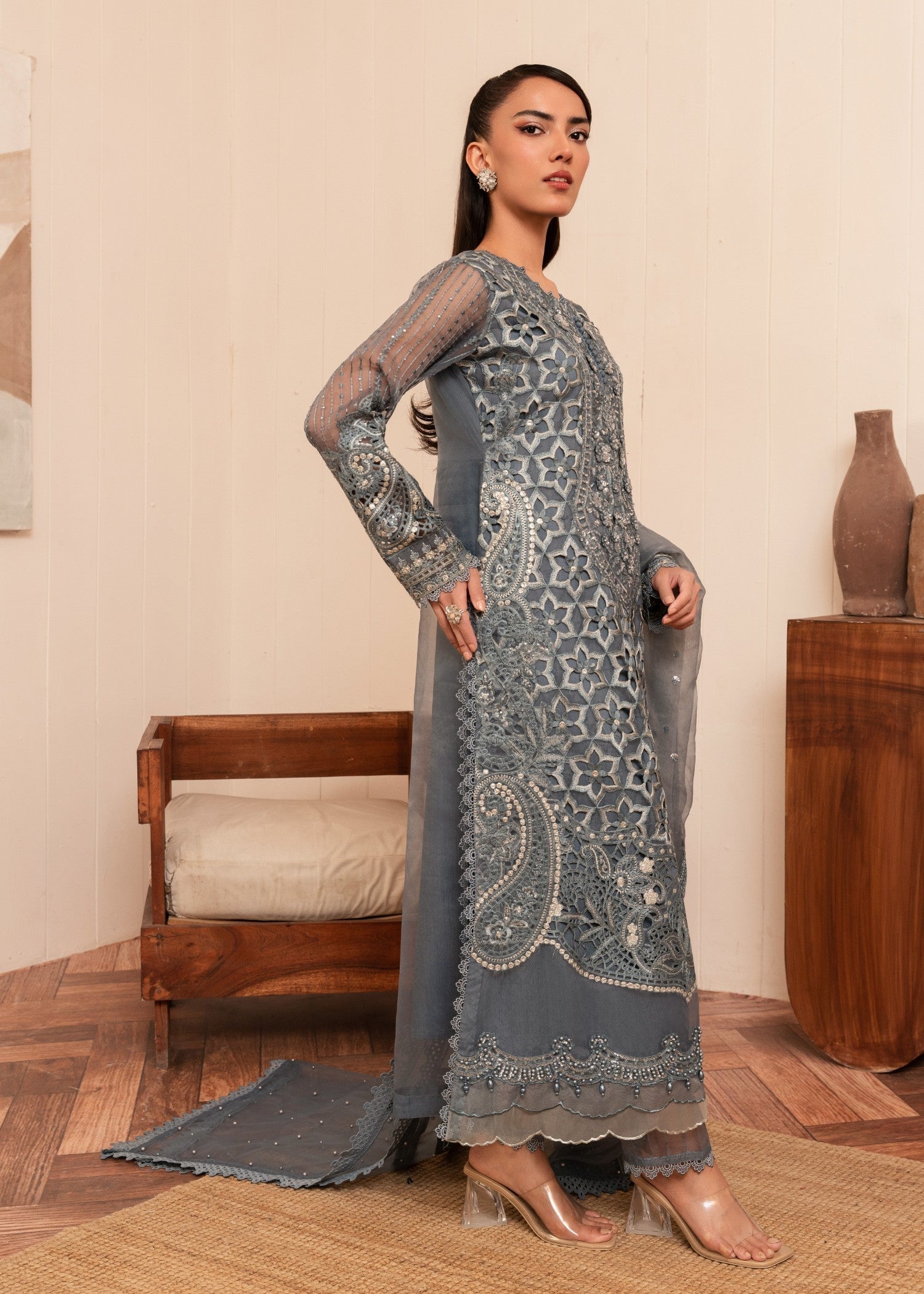 Malhaar ML Reet AL 3992 Grey Women 3pcs