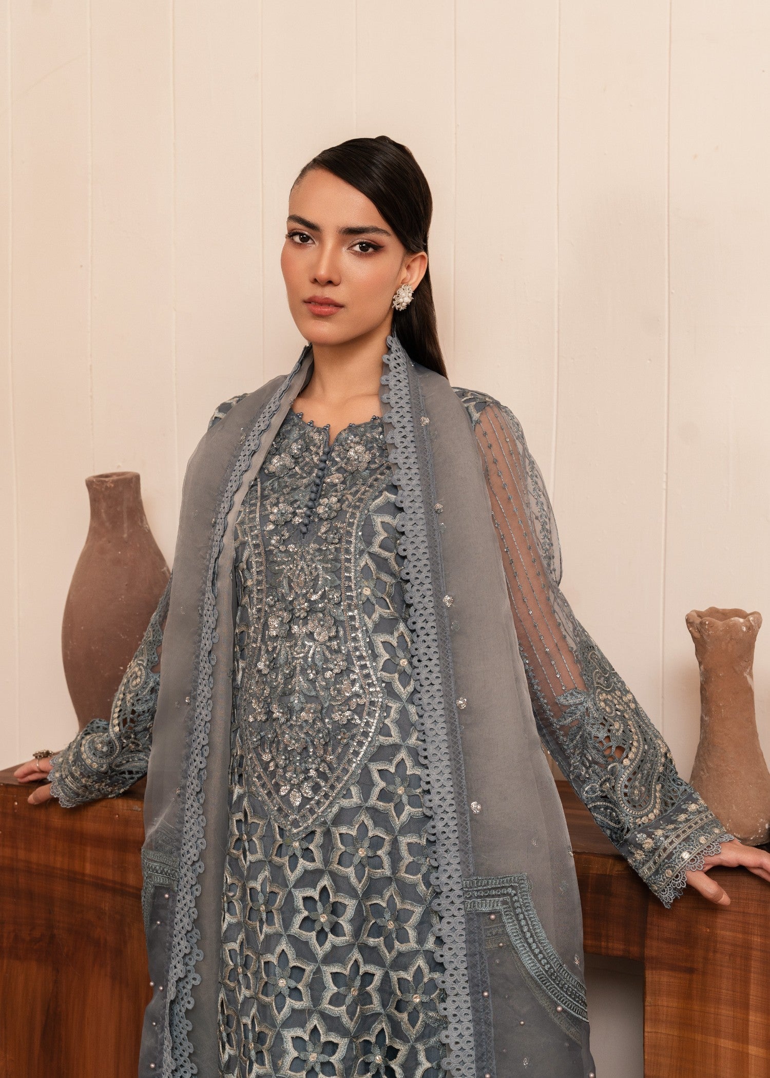 Malhaar ML Reet AL 3992 Grey Women 3pcs