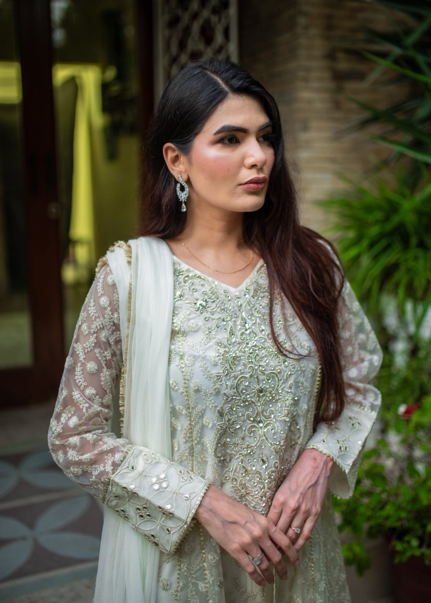 Mona Embroidery Ornate Blossoms offwhite Women 3pcs