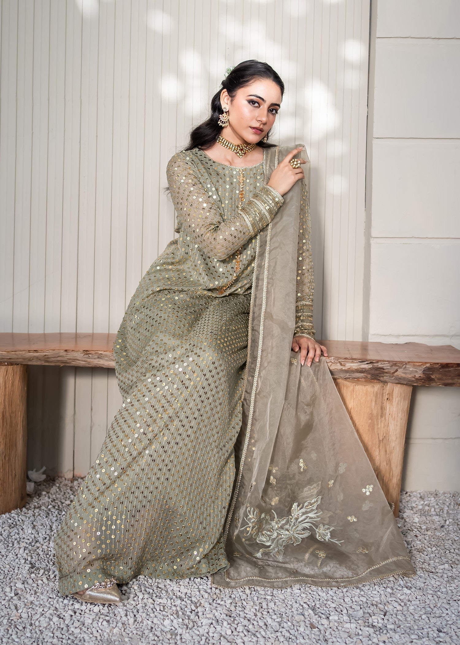 Rang-e-Haya Sifana (Mud Green) Women 4pcs