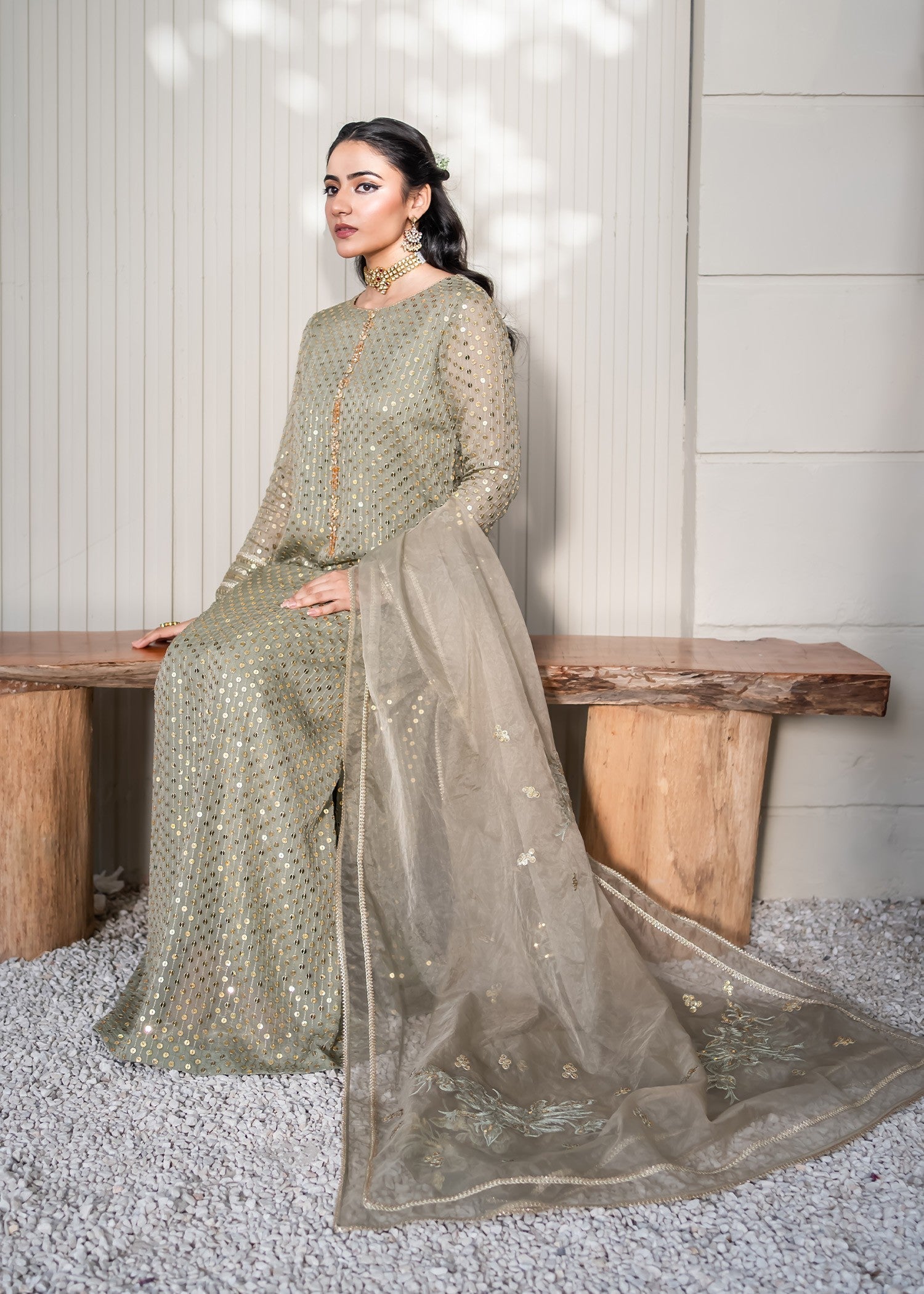 Rang-e-Haya Sifana (Mud Green) Women 4pcs