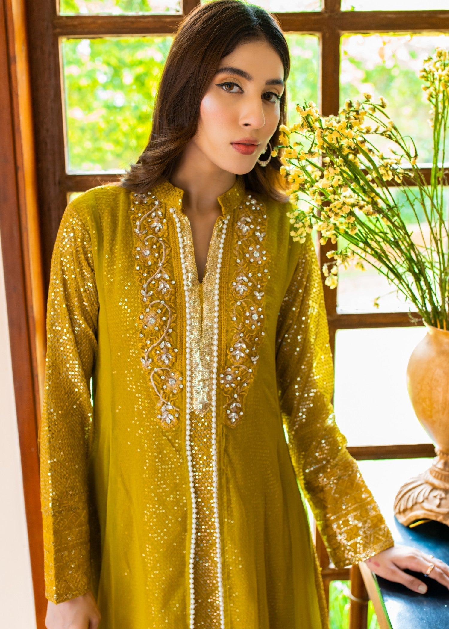 Mona Embroidery Artisan olive Women 3pcs