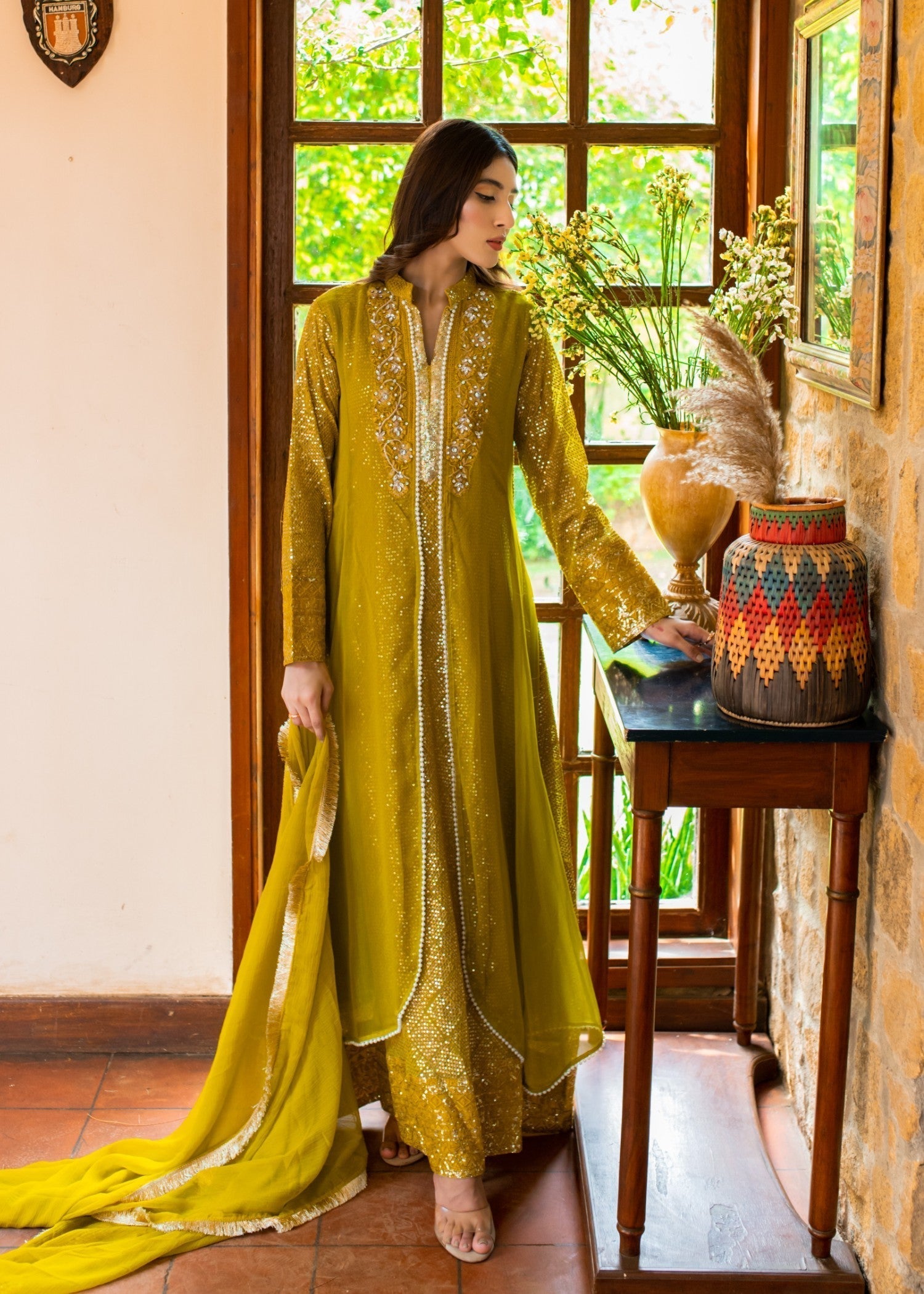 Mona Embroidery Artisan olive Women 3pcs