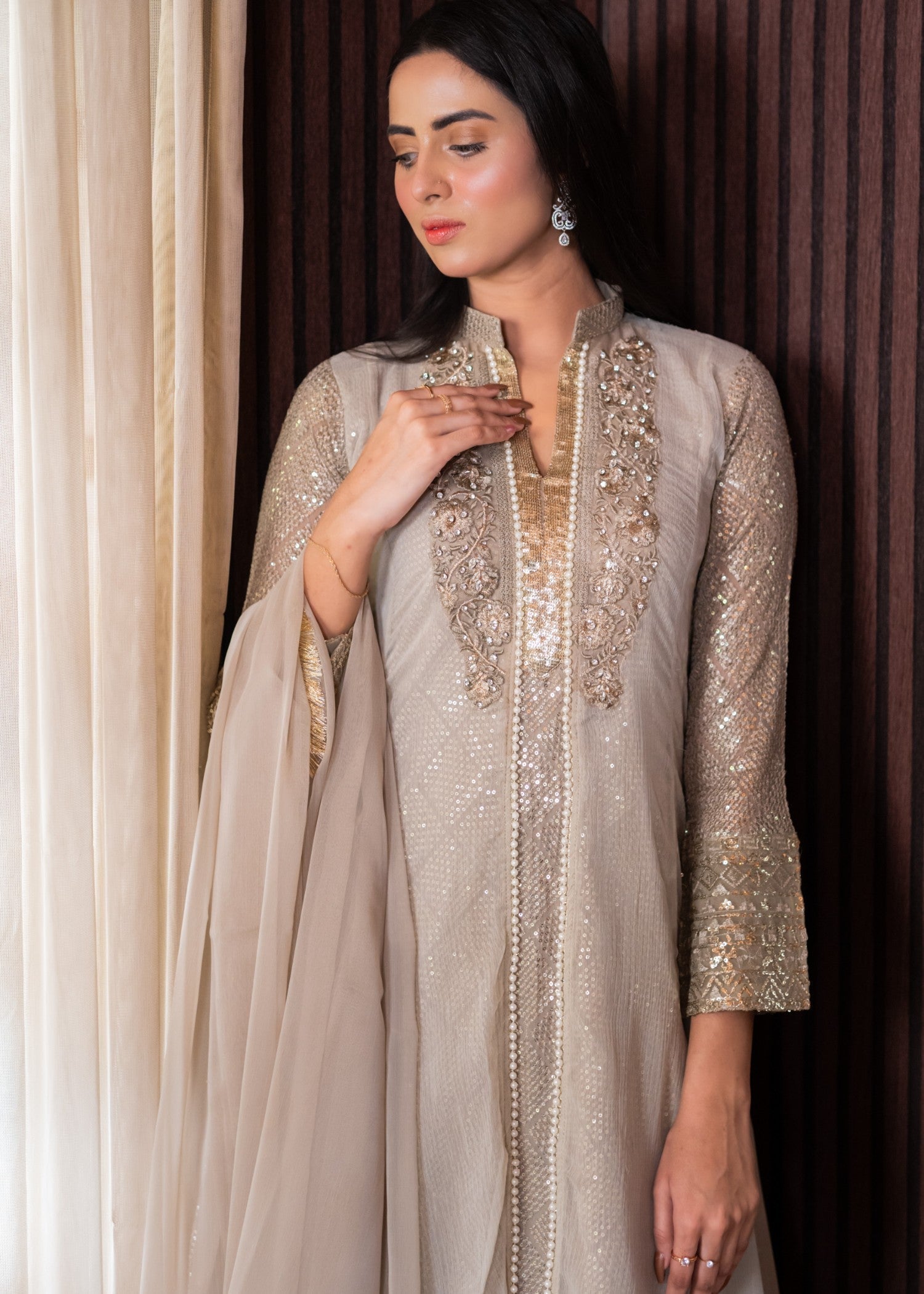 Mona Embroidery Artisan beige Women 3pcs