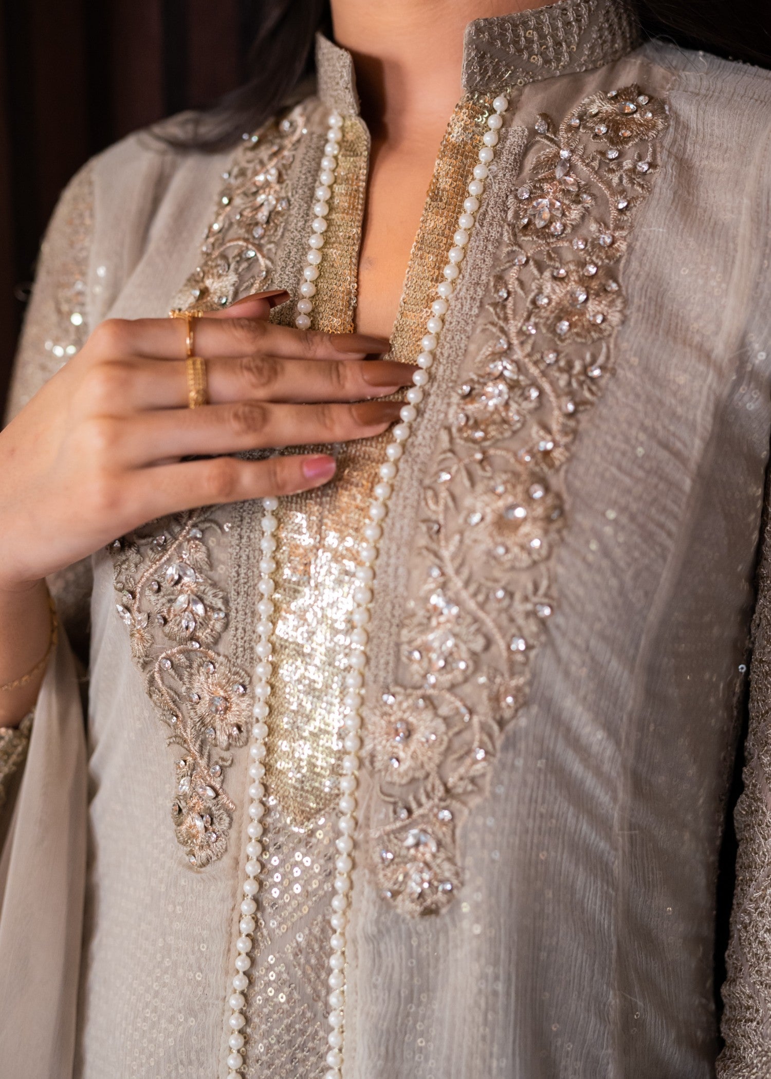 Mona Embroidery Artisan beige Women 3pcs