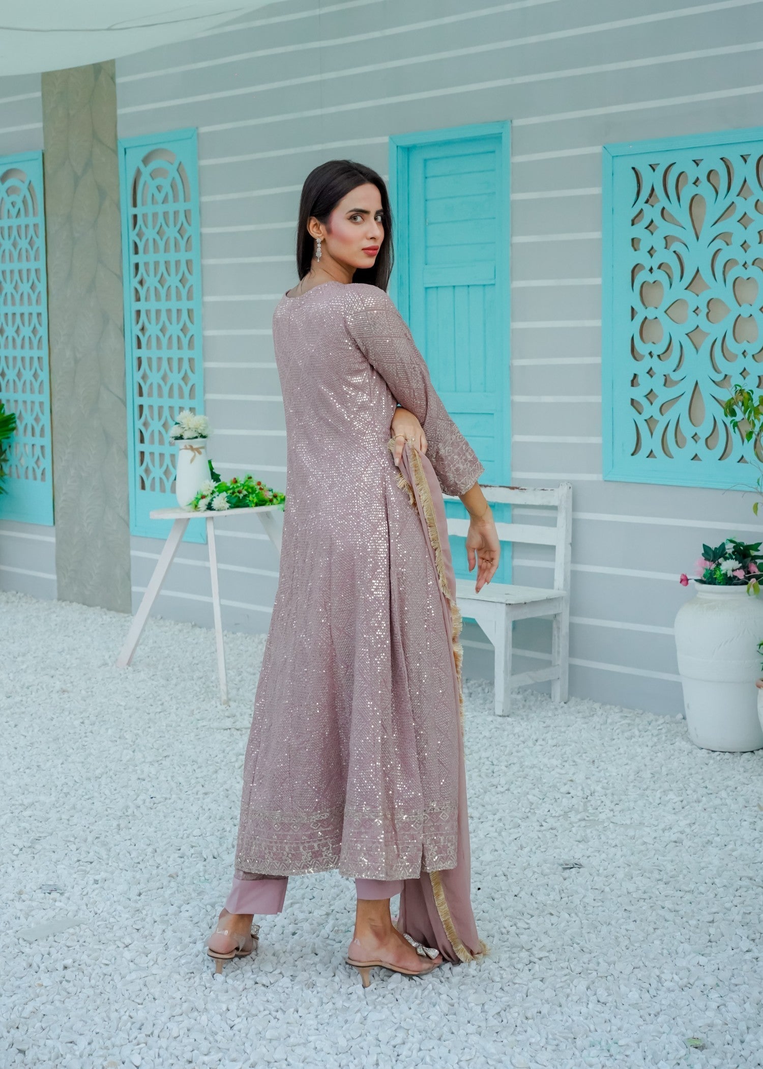 Mona Embroidery Silhouette Elegance lilac Women 3pcs