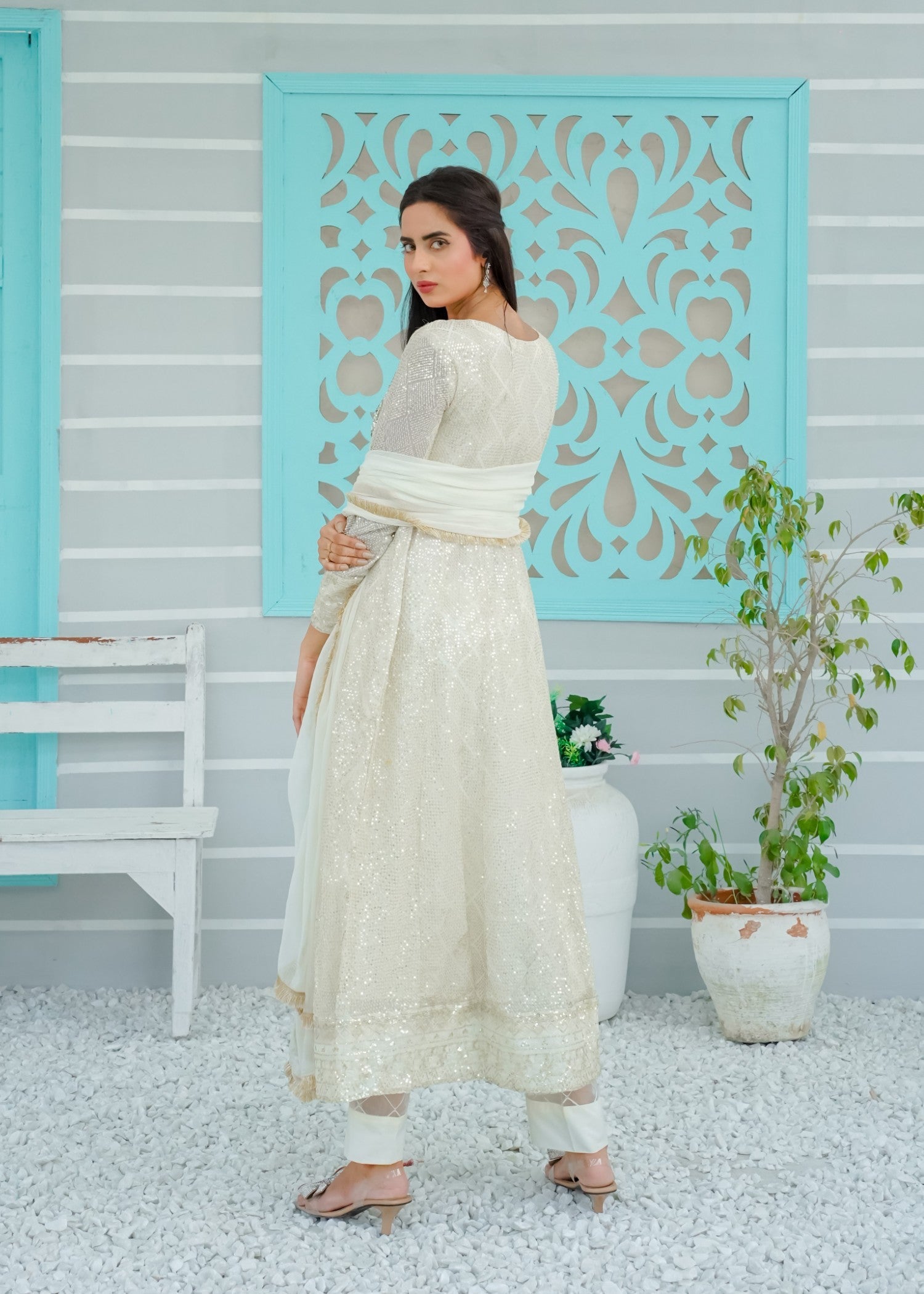 Mona Embroidery Silhouette Elegance offwhite Women 3pcs