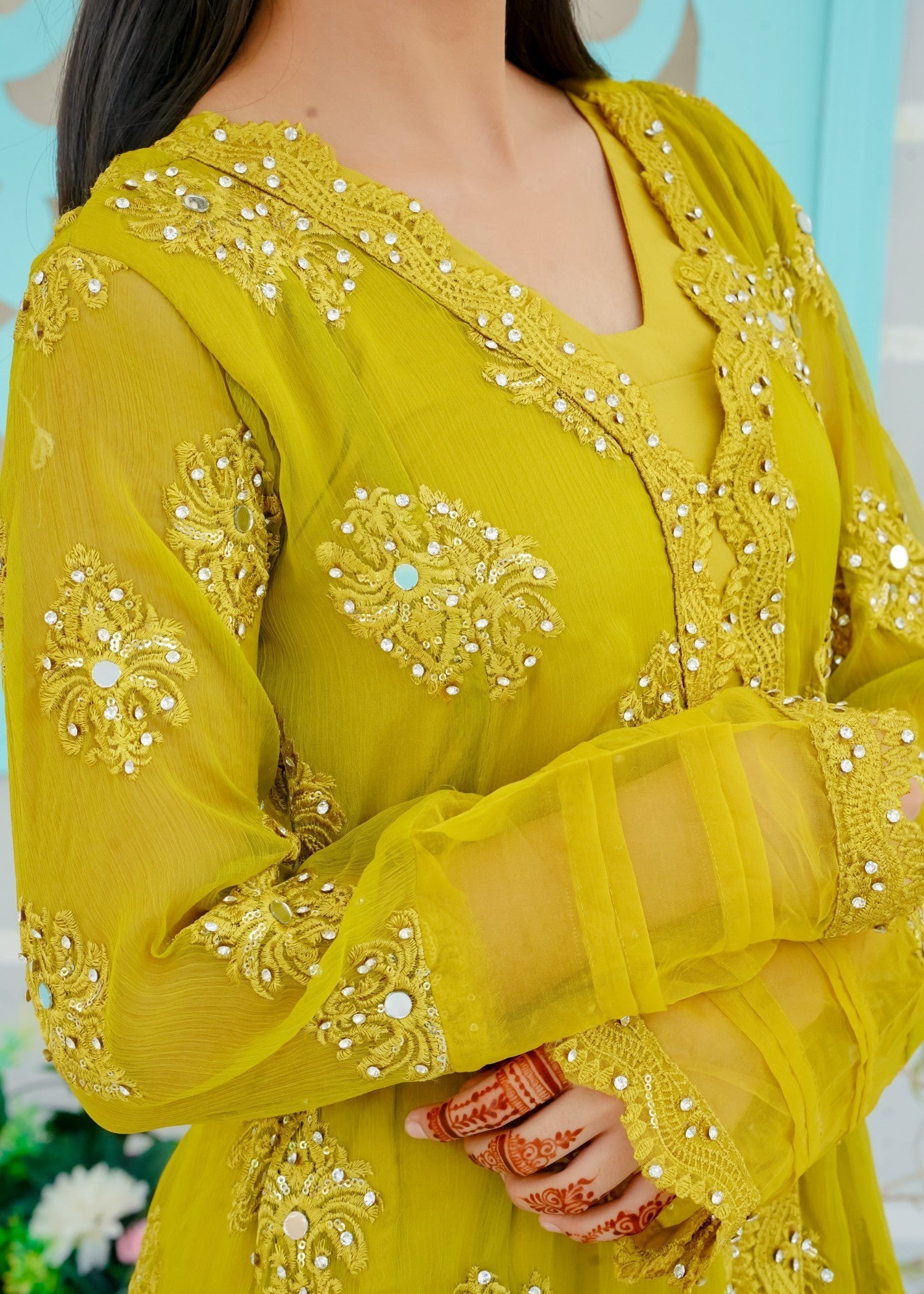 Mona Embroidery Ethereal Pearl olive Women 3pcs