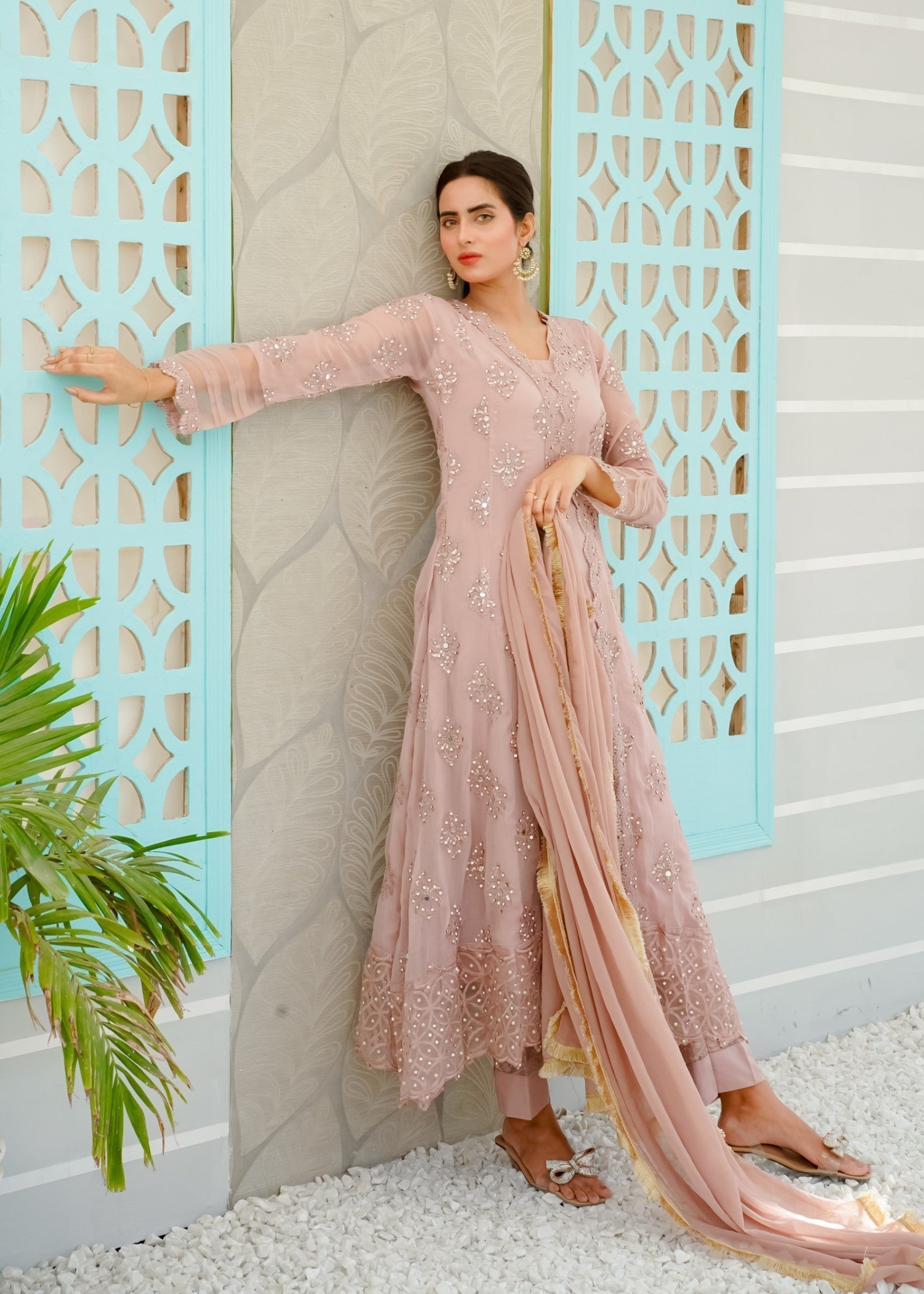 Mona Embroidery Ethereal Pearl lilac Women 3pcs