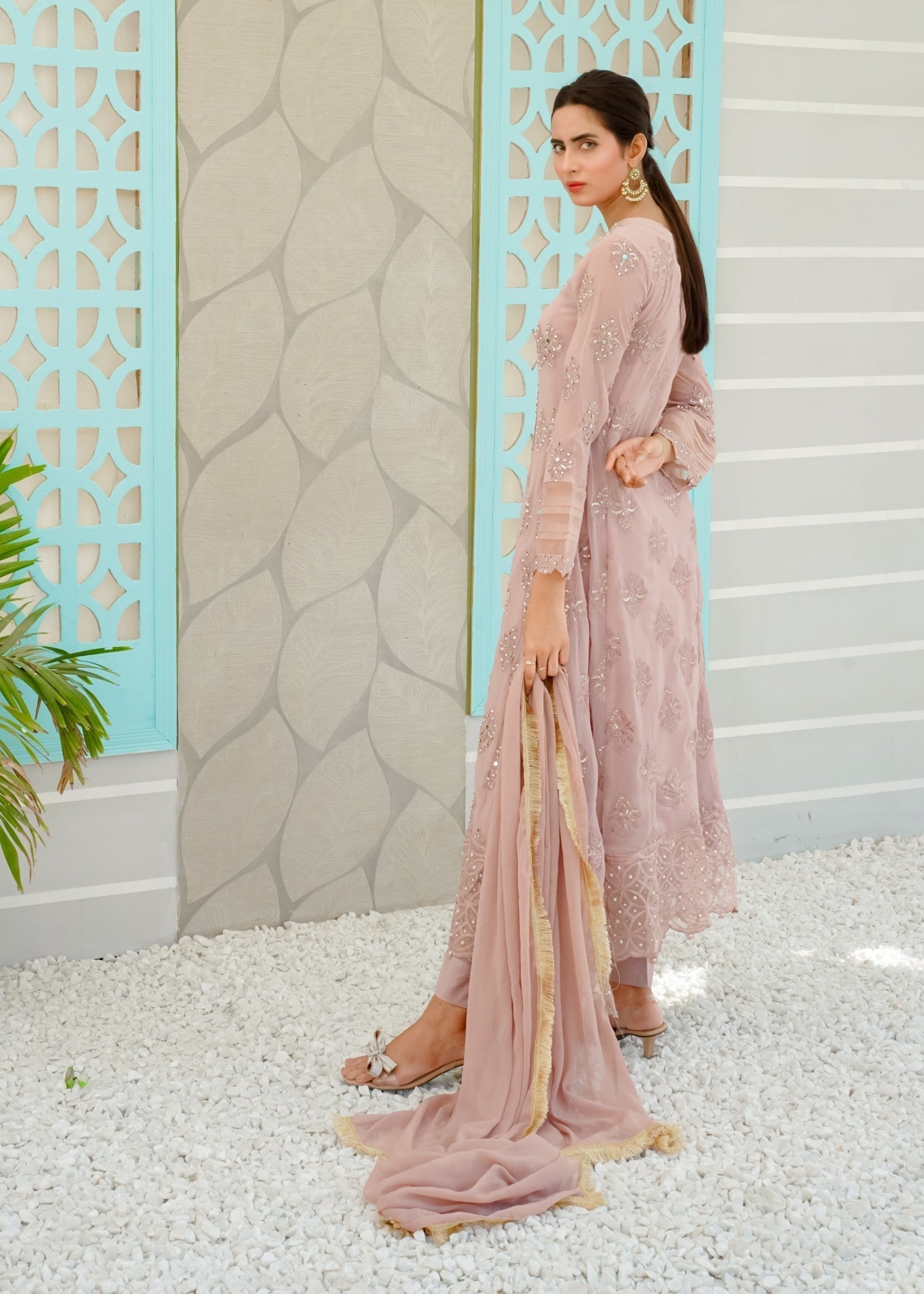 Mona Embroidery Ethereal Pearl lilac Women 3pcs