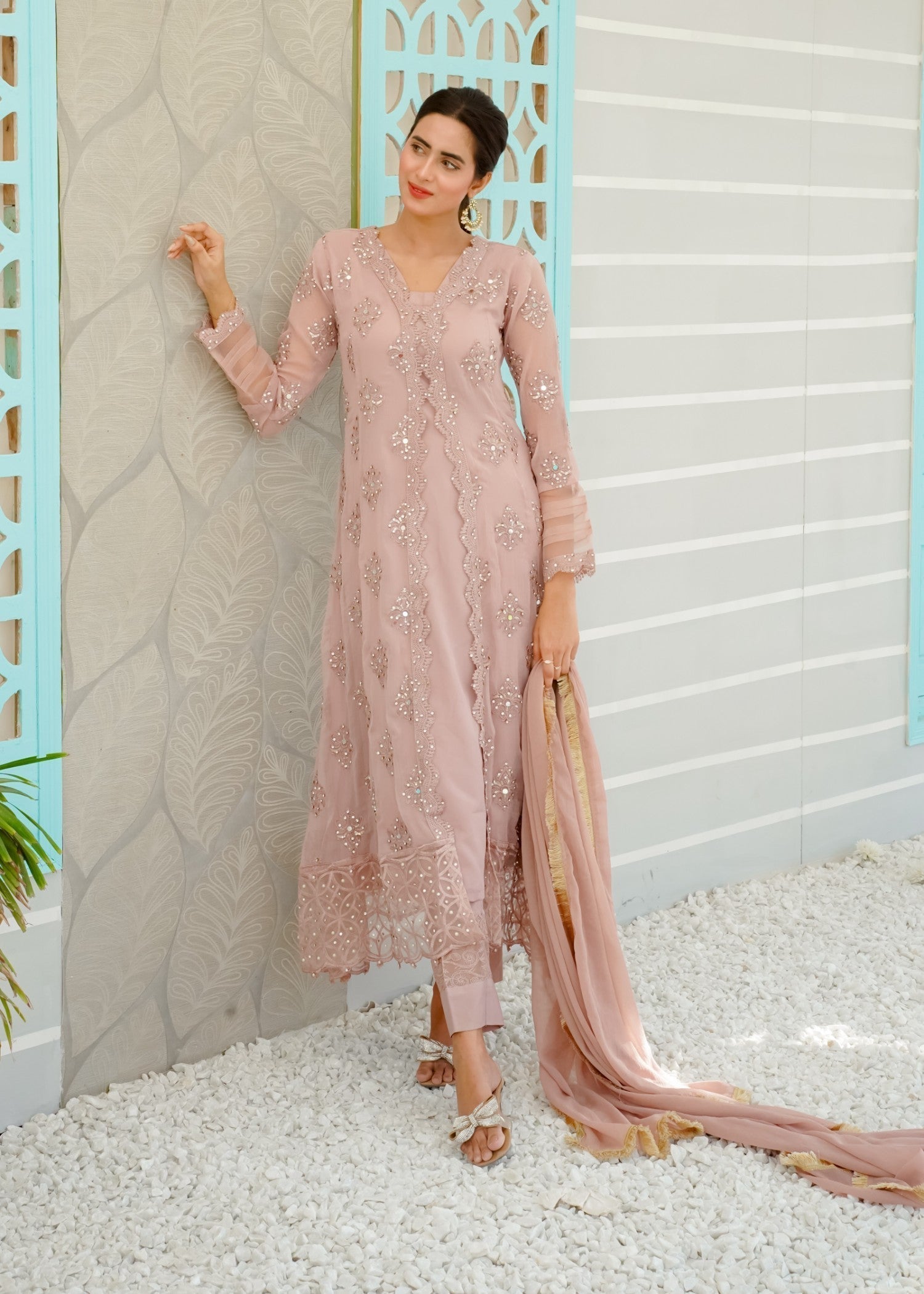 Mona Embroidery Ethereal Pearl lilac Women 3pcs