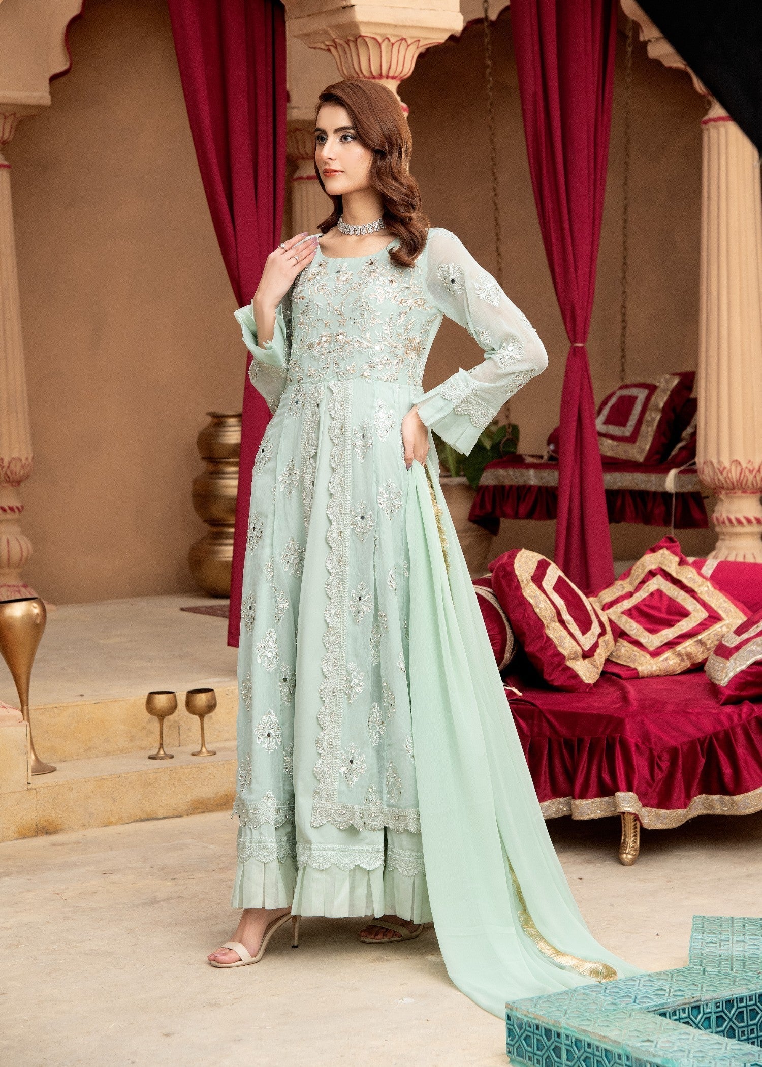 Mona Embroidery ELYSIAN MINT GREEN Women 3pcs