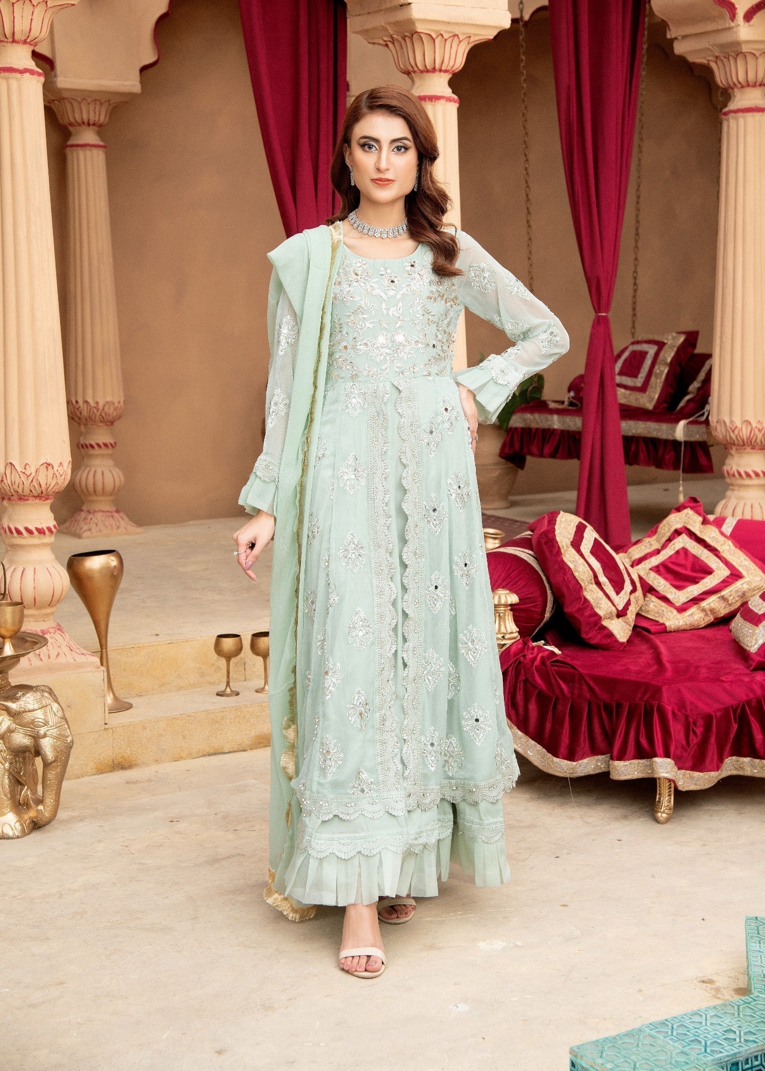 Mona Embroidery ELYSIAN MINT GREEN Women 3pcs