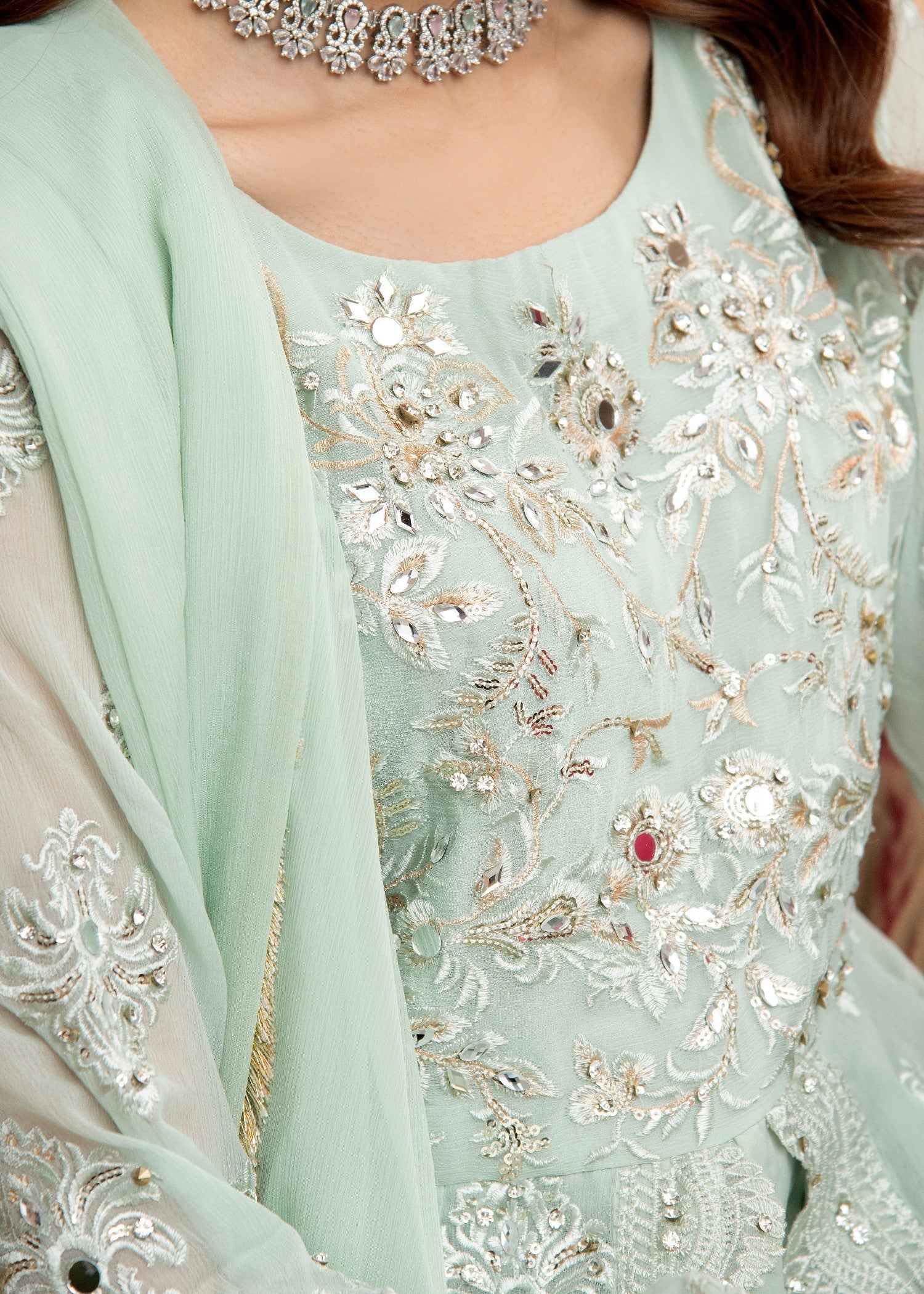 Mona Embroidery ELYSIAN MINT GREEN Women 3pcs