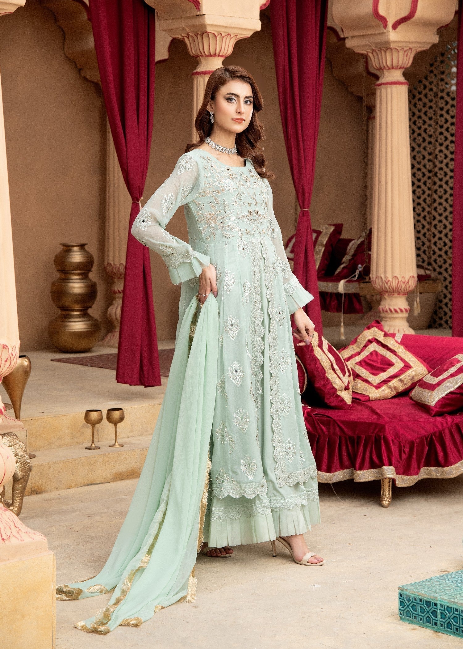 Mona Embroidery ELYSIAN MINT GREEN Women 3pcs