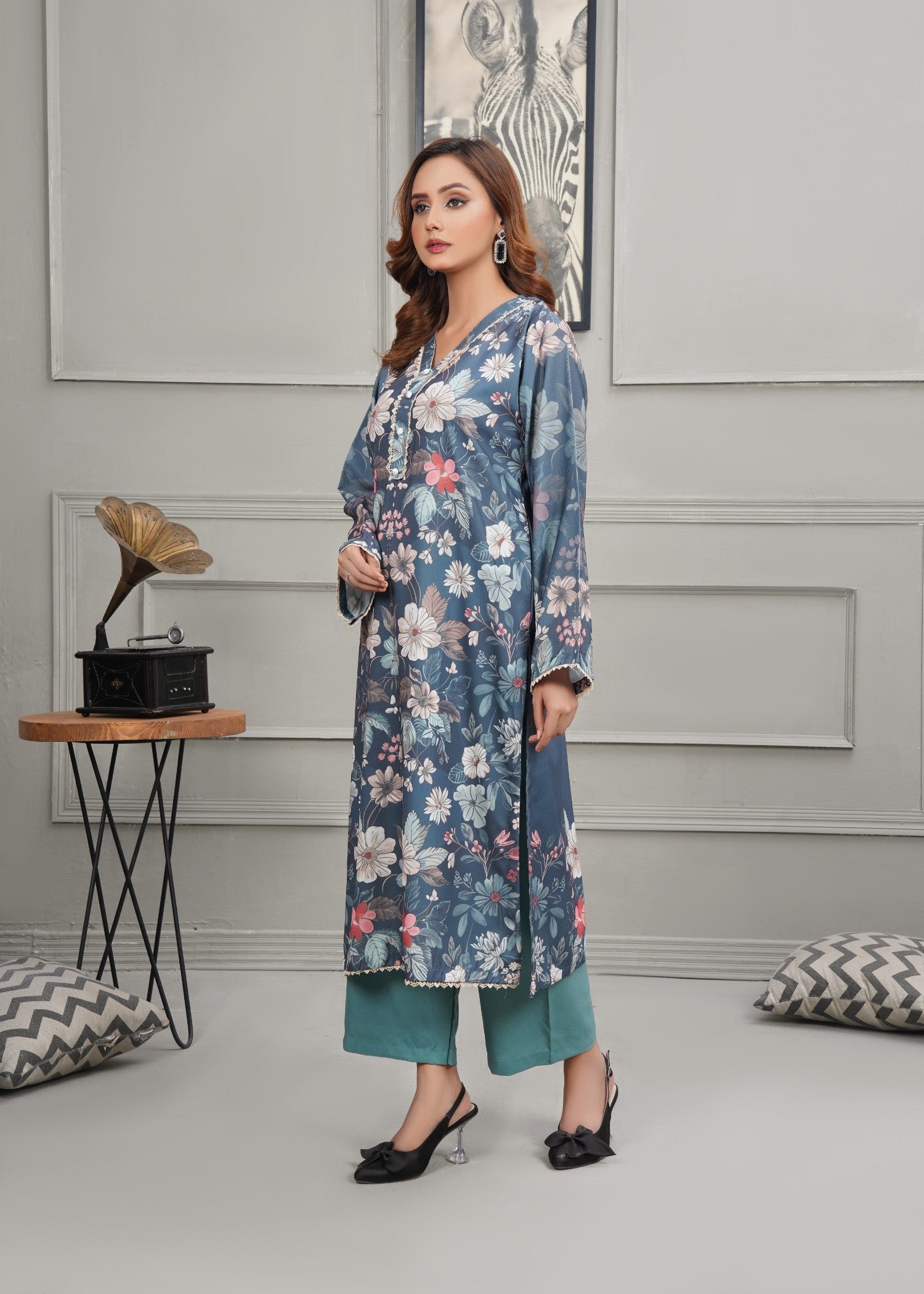 Hareem Fatima Azure Petals Women 2pcs