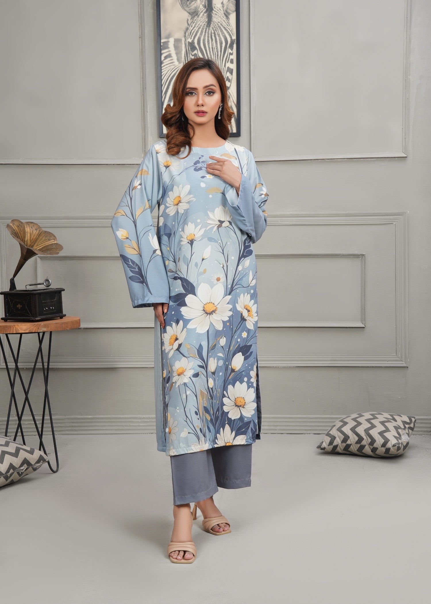 Hareem Fatima Grey Serenity Women 2pcs