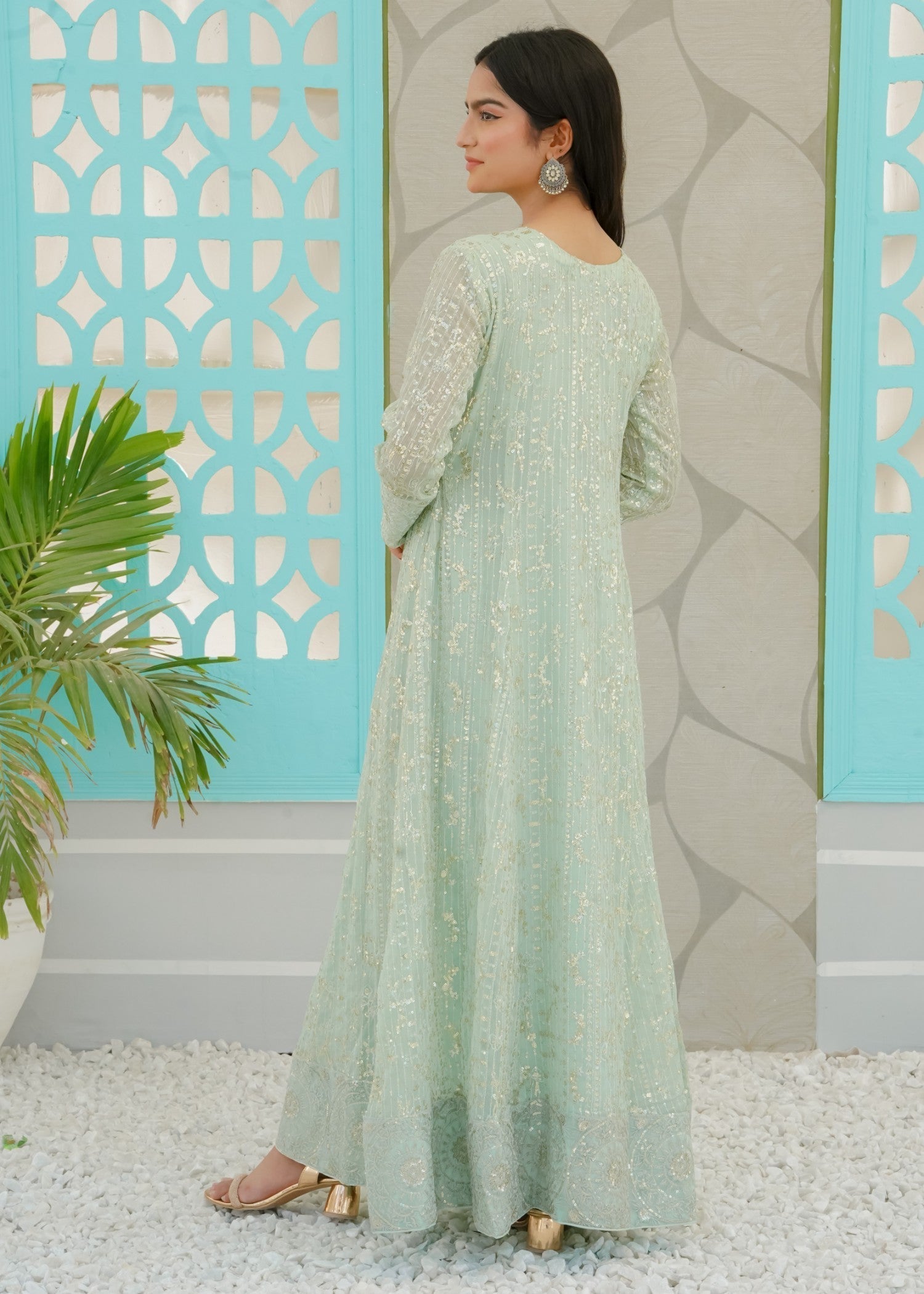 Mona Embroidery Artisan Flow Mint Green Women 3pcs