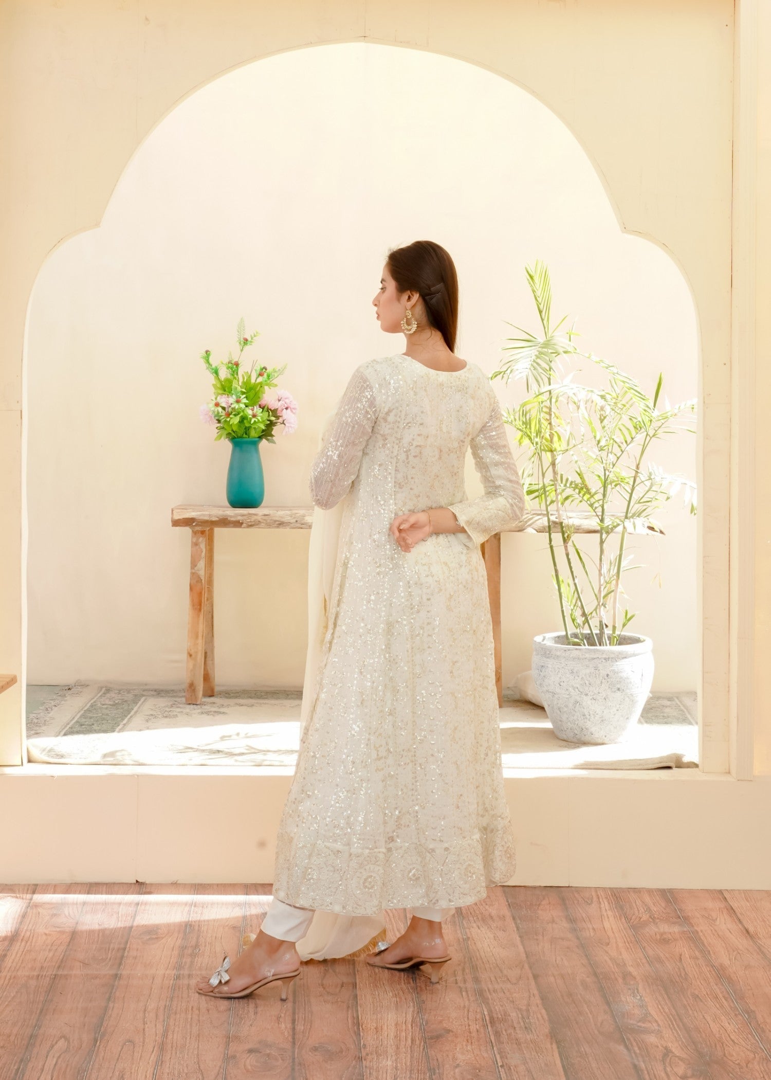 Mona Embroidery Artisan Flow Off White Women 3pcs