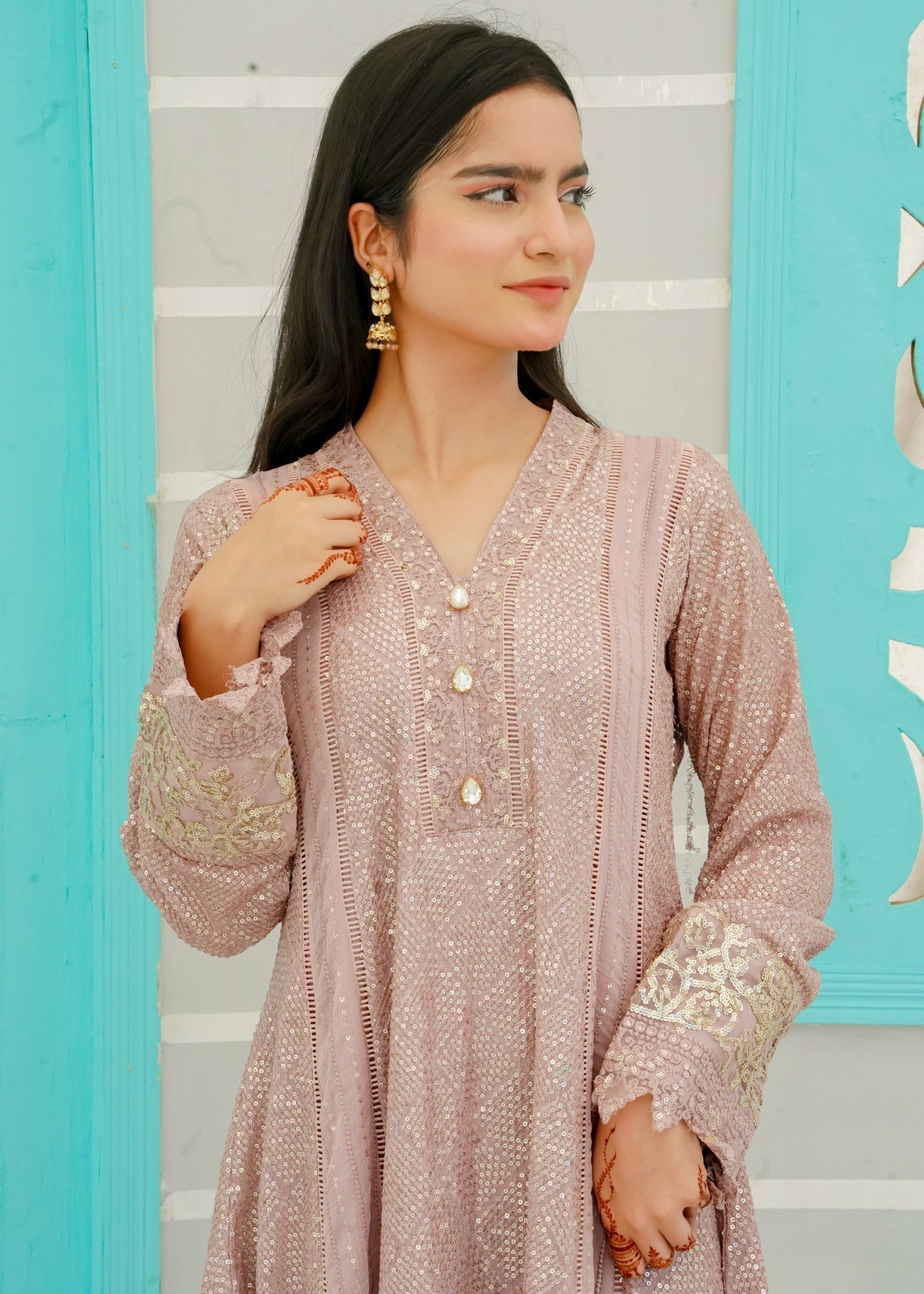 Mona Embroidery Ethereal Lace Lilac Women 3pcs