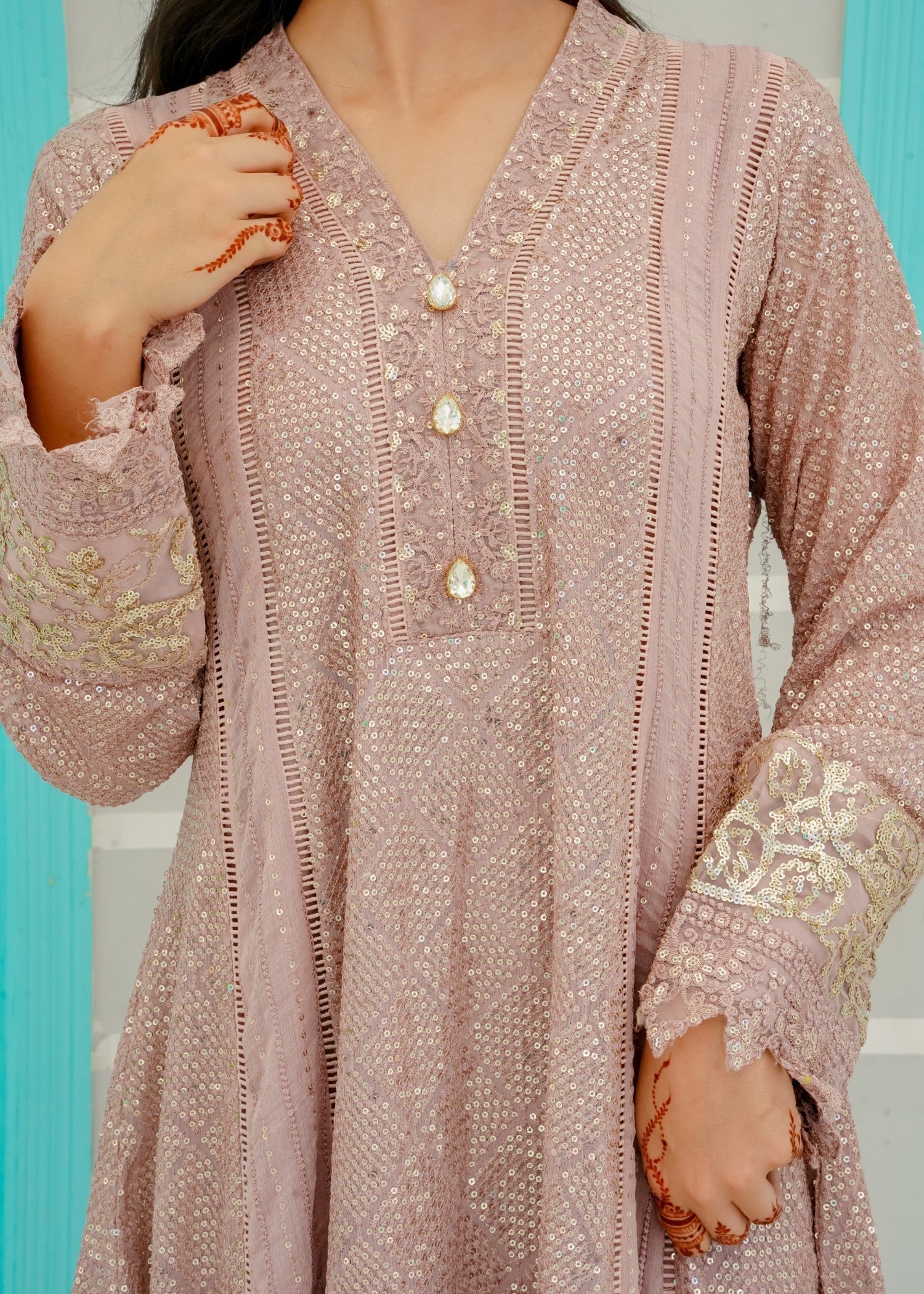 Mona Embroidery Ethereal Lace Lilac Women 3pcs