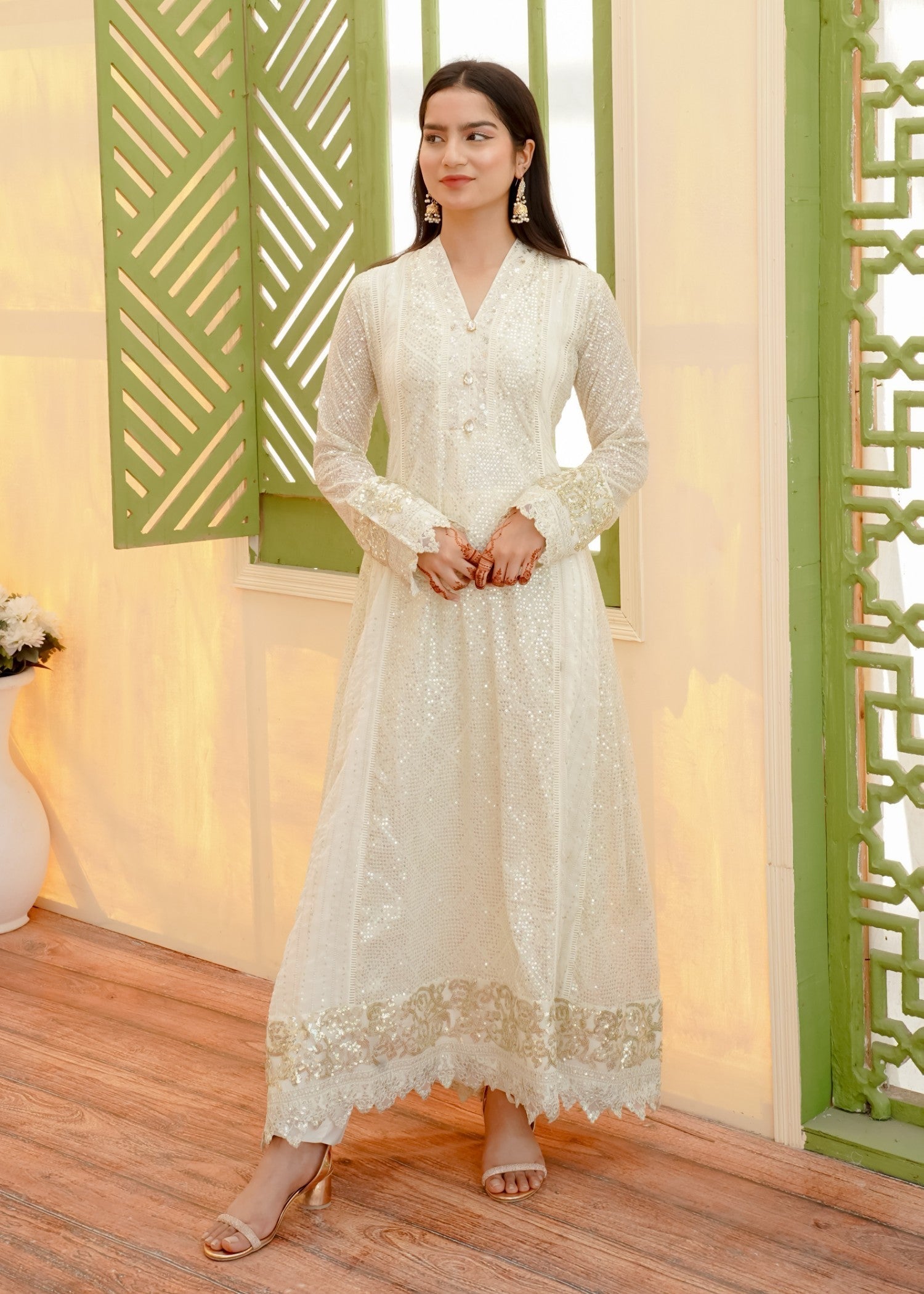 Mona Embroidery Ethereal Lace OffWhite Women 3pcs