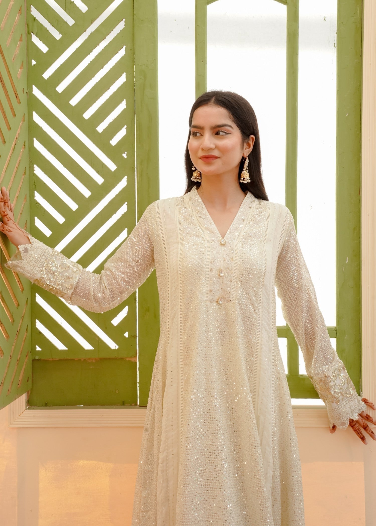 Mona Embroidery Ethereal Lace OffWhite Women 3pcs