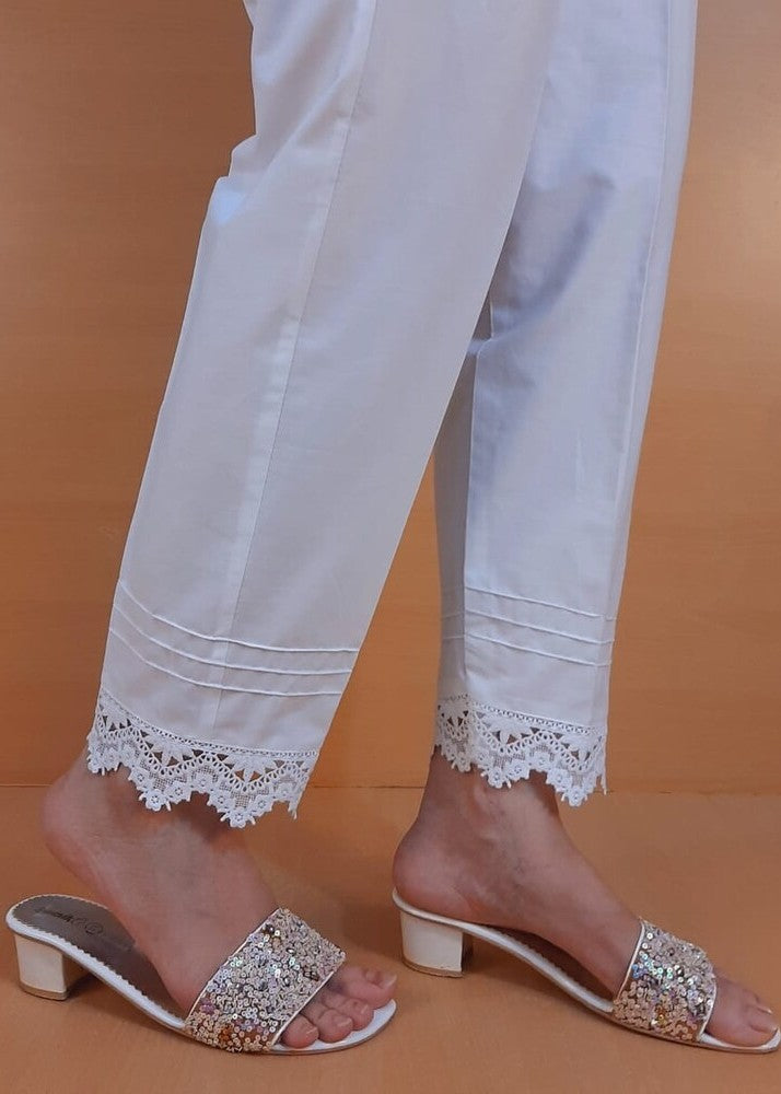 Zardi Lace Trouser Cotton White ZT537 Women 1pcs