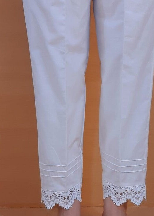Zardi Lace Trouser Cotton White ZT537 Women 1pcs