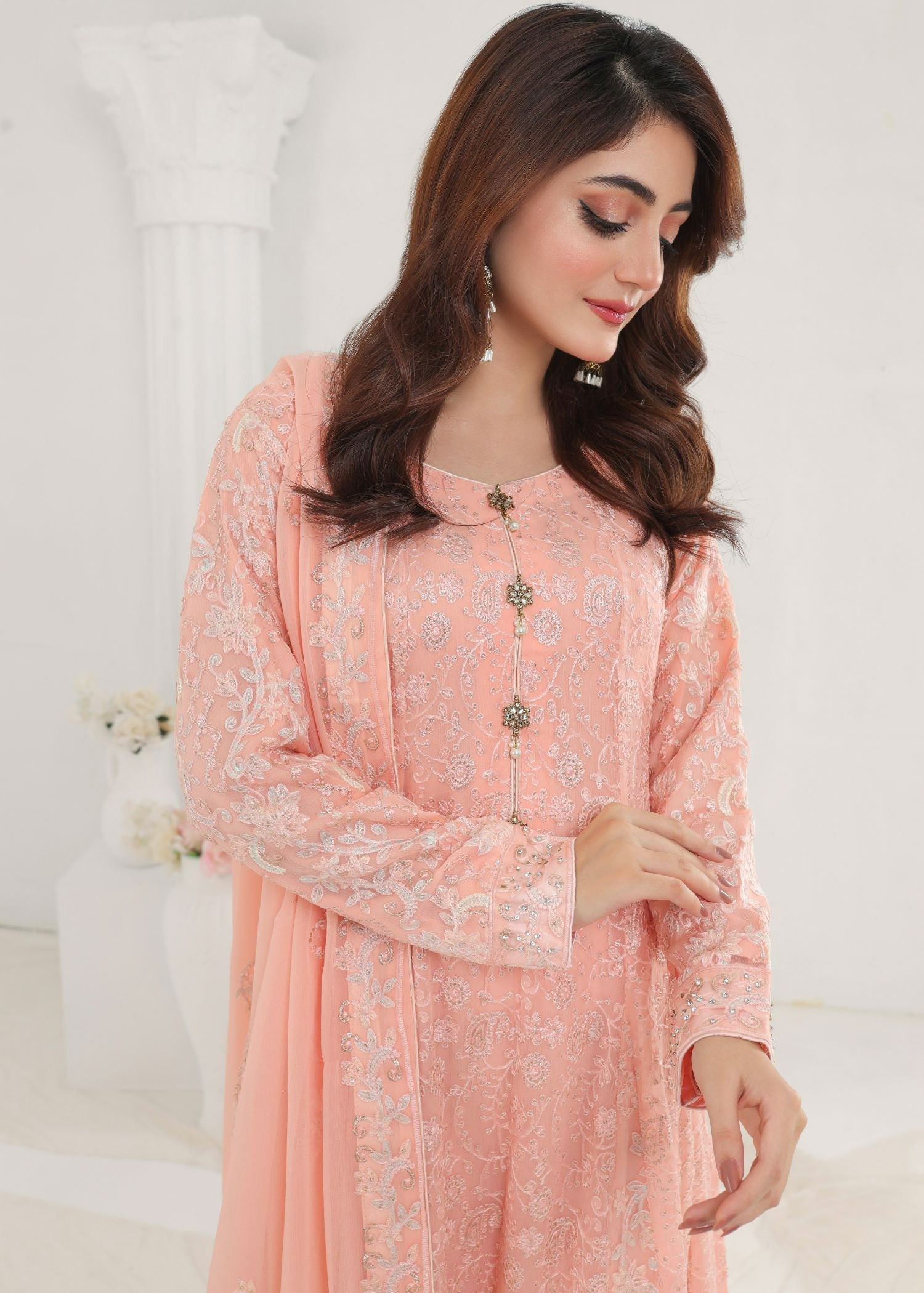 Ayesha Closet Dilaara Peachy Pink Women 3pcs