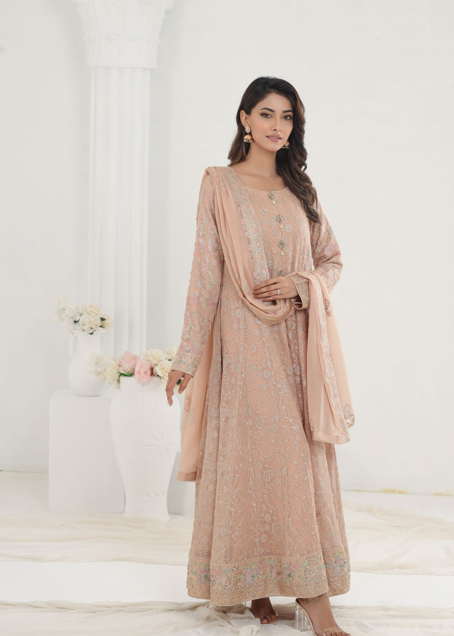 Ayesha Closet Dilaaara Light Peach Women 3pcs