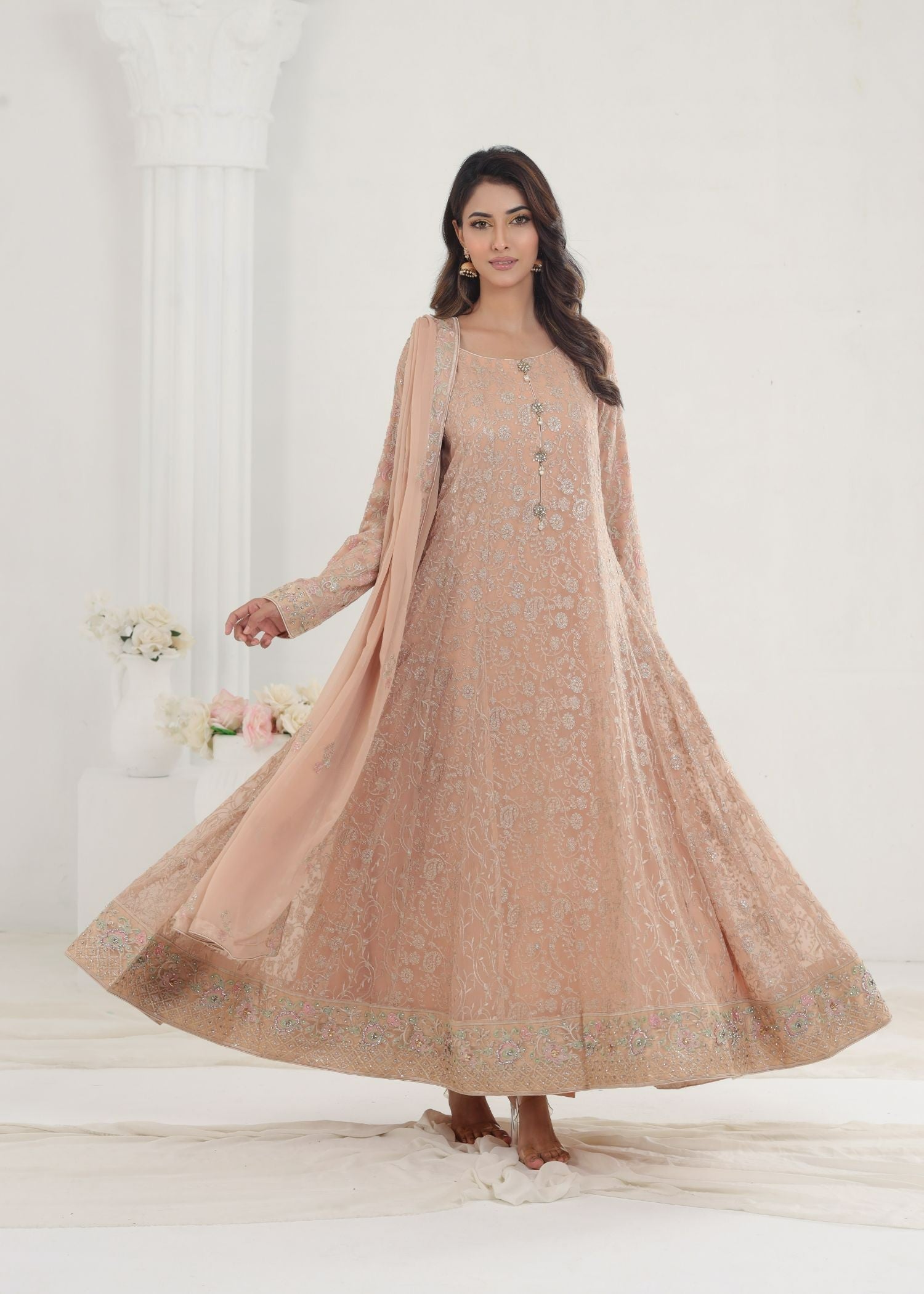 Ayesha Closet Dilaaara Light Peach Women 3pcs