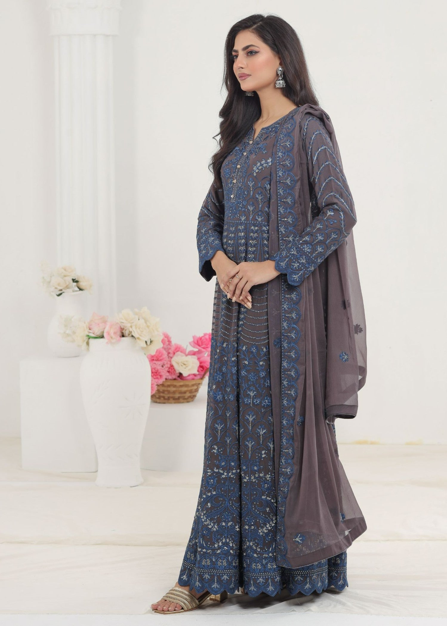 Ayesha Closet Jahanara Charcoal Women 3pcs