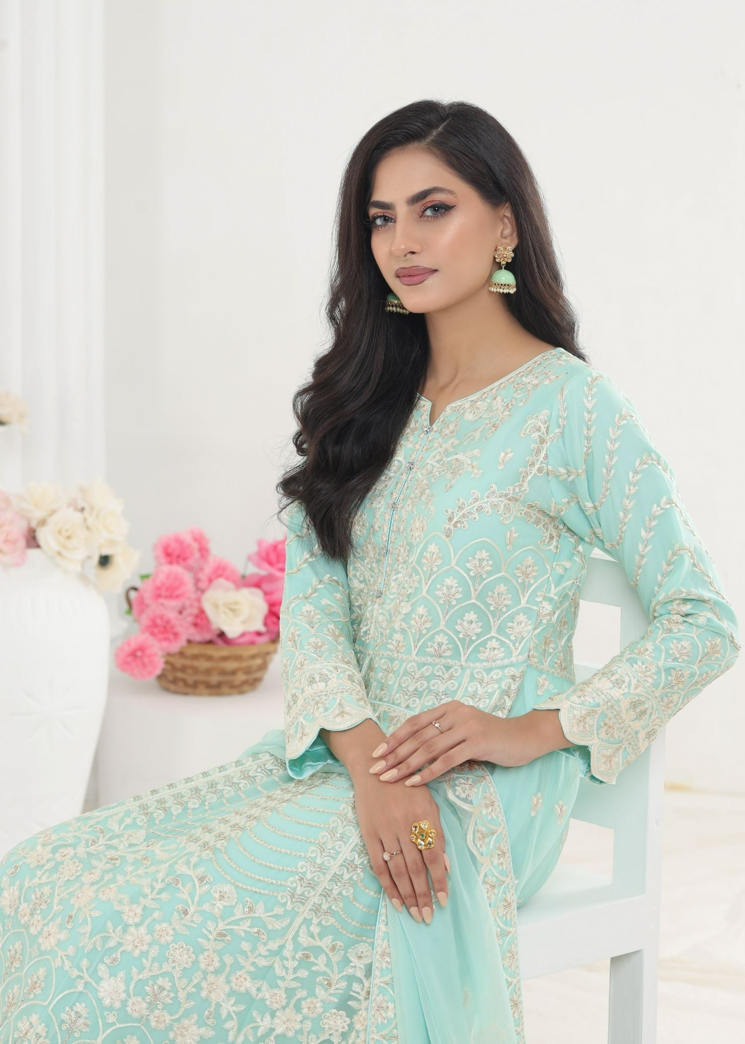 Ayesha Closet Jahanara Pastel Blue Women 3pcs