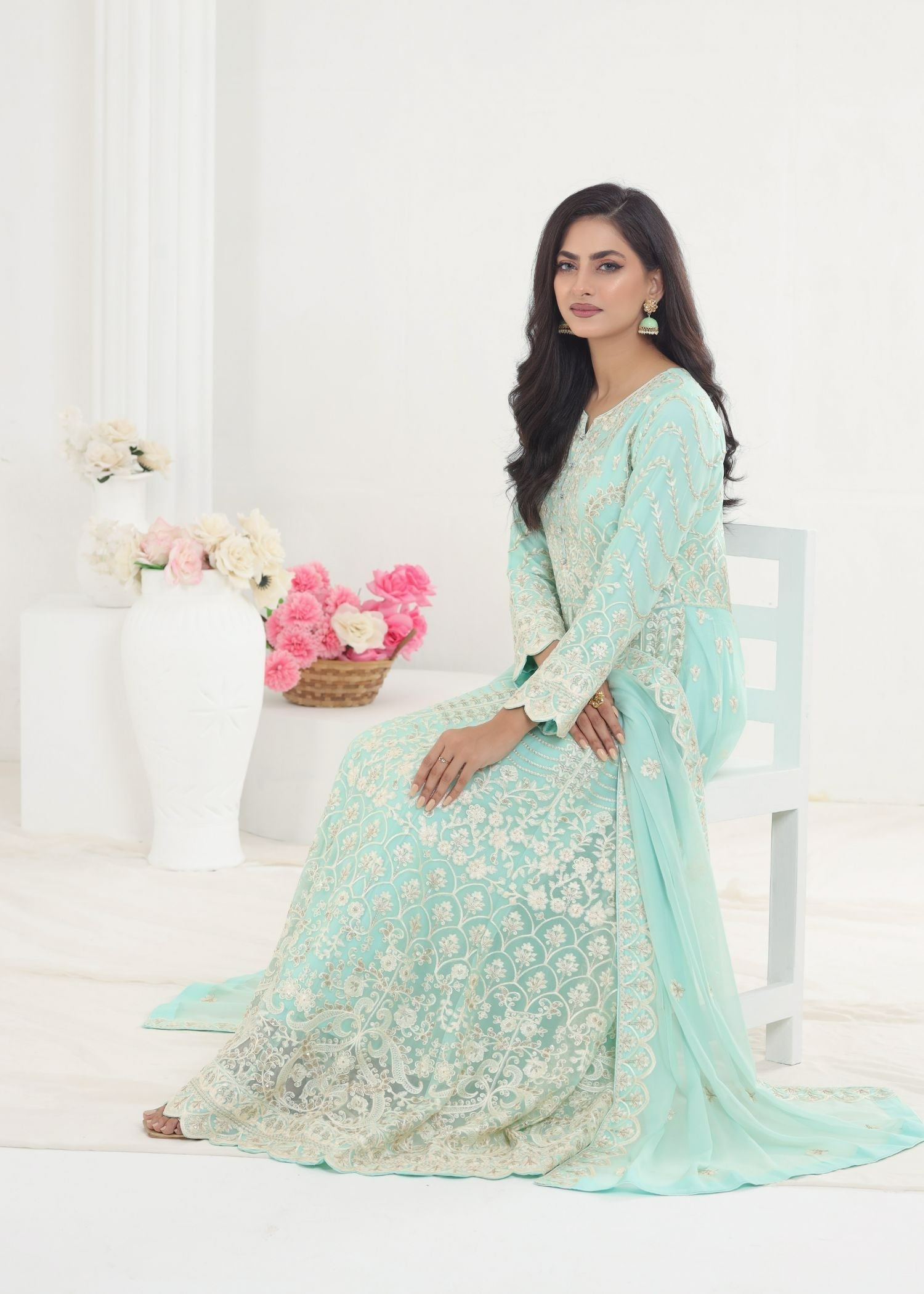 Ayesha Closet Jahanara Pastel Blue Women 3pcs