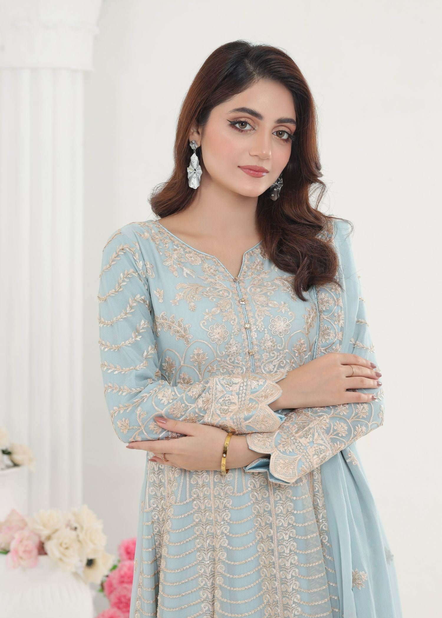 Ayesha Closet Jahanara Sky Blue Women 3pcs