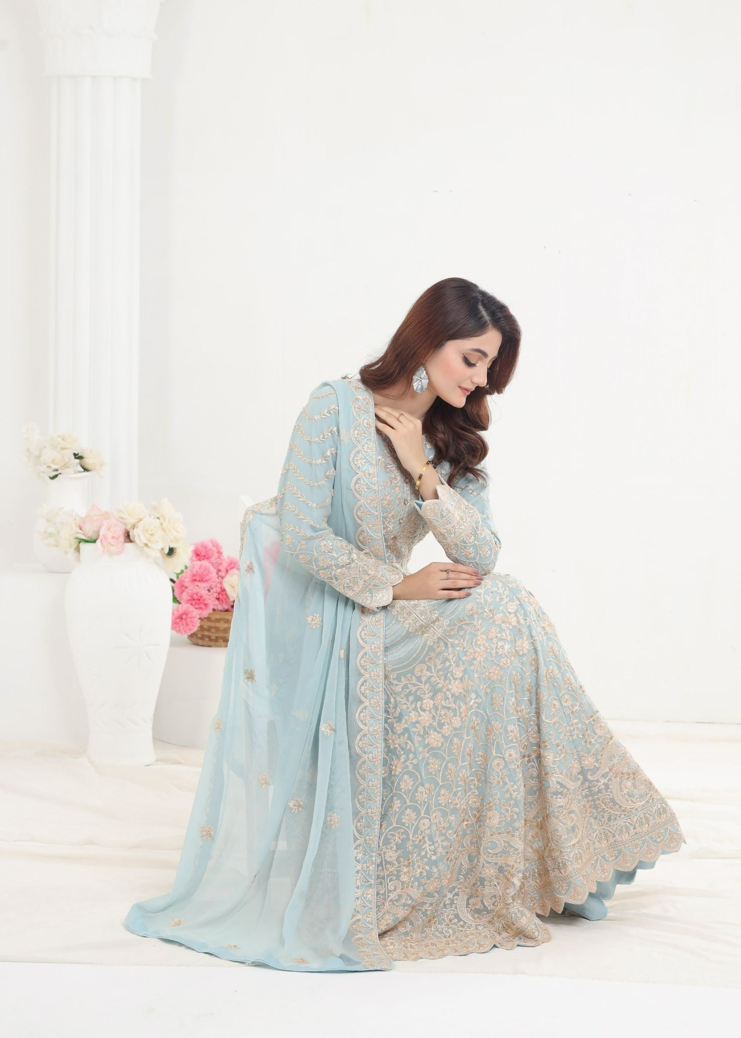 Ayesha Closet Jahanara Sky Blue Women 3pcs