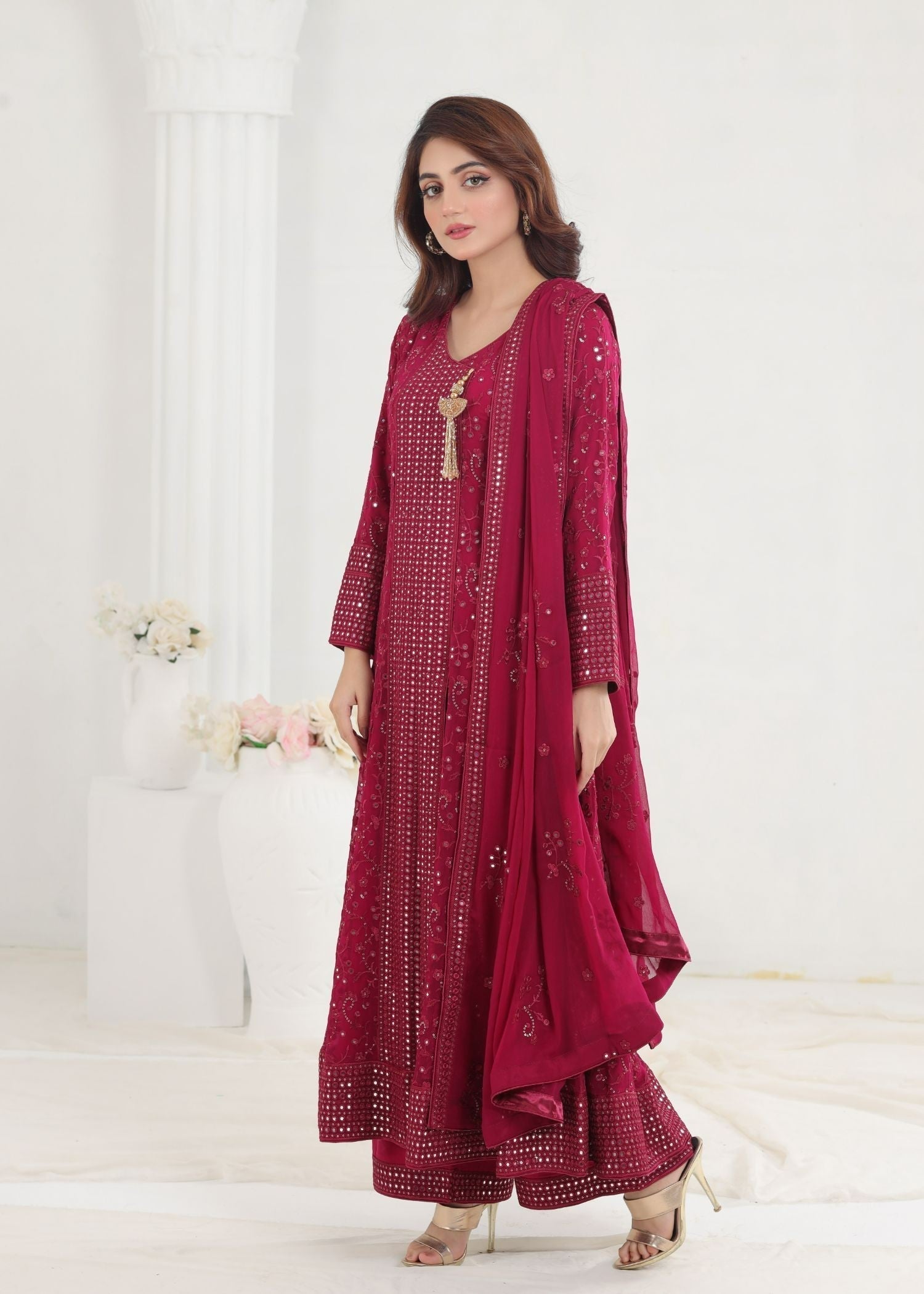 Ayesha Closet Lalazaar Red Women 3pcs