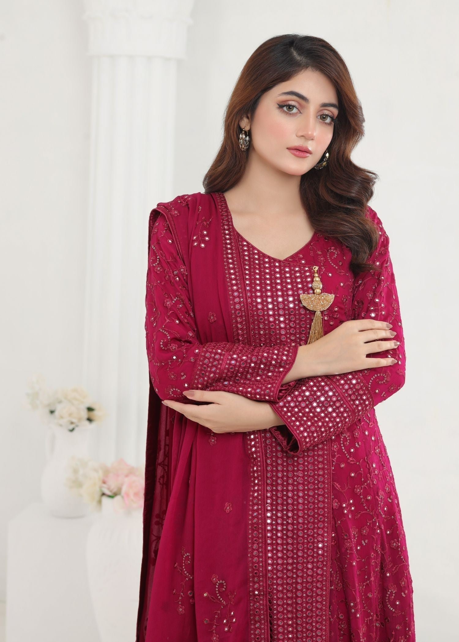 Ayesha Closet Lalazaar Red Women 3pcs