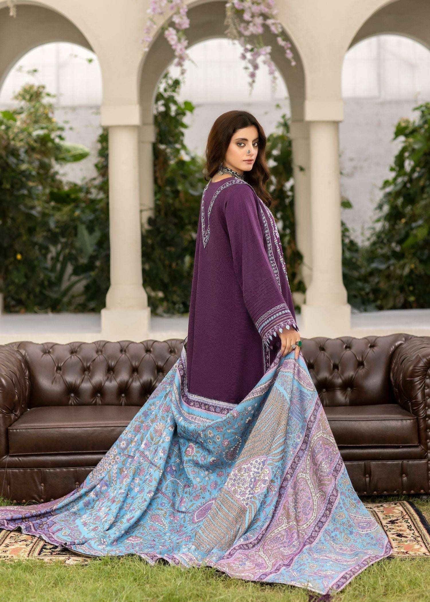Meem Designs PURPLE (KHADDAR) Women 3pcs