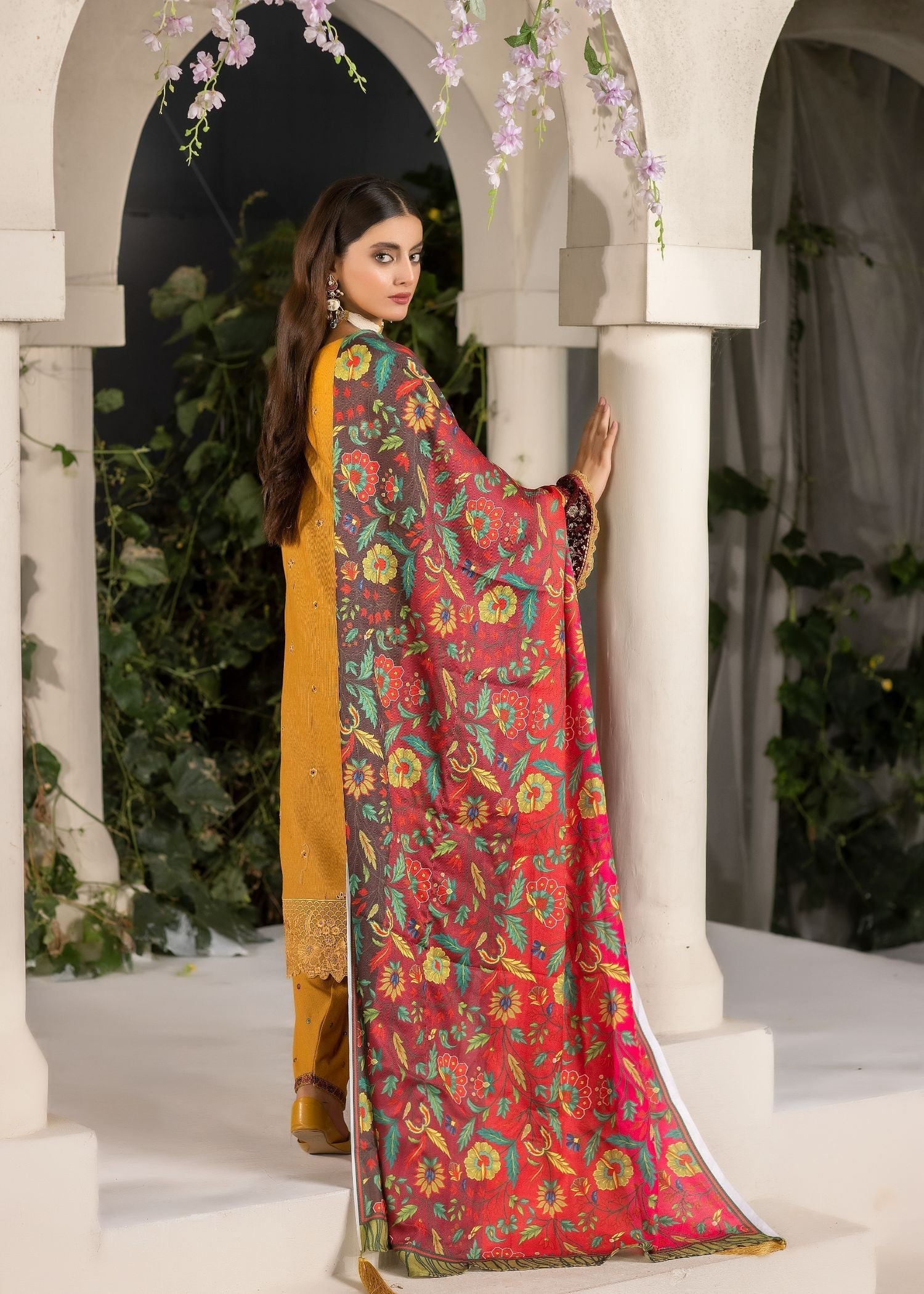 Meem Designs MUSTARD (KHADDAR) Women 3pcs