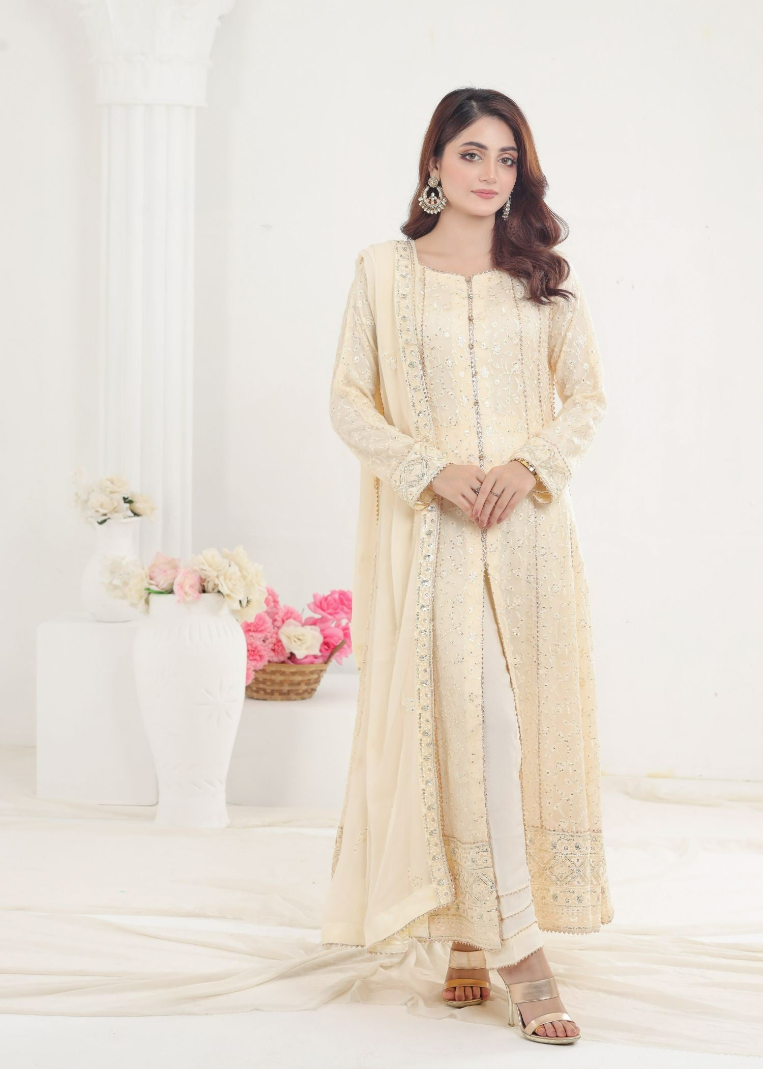 Ayesha Closet Mehnaaz Creamy Vogue Women 3pcs