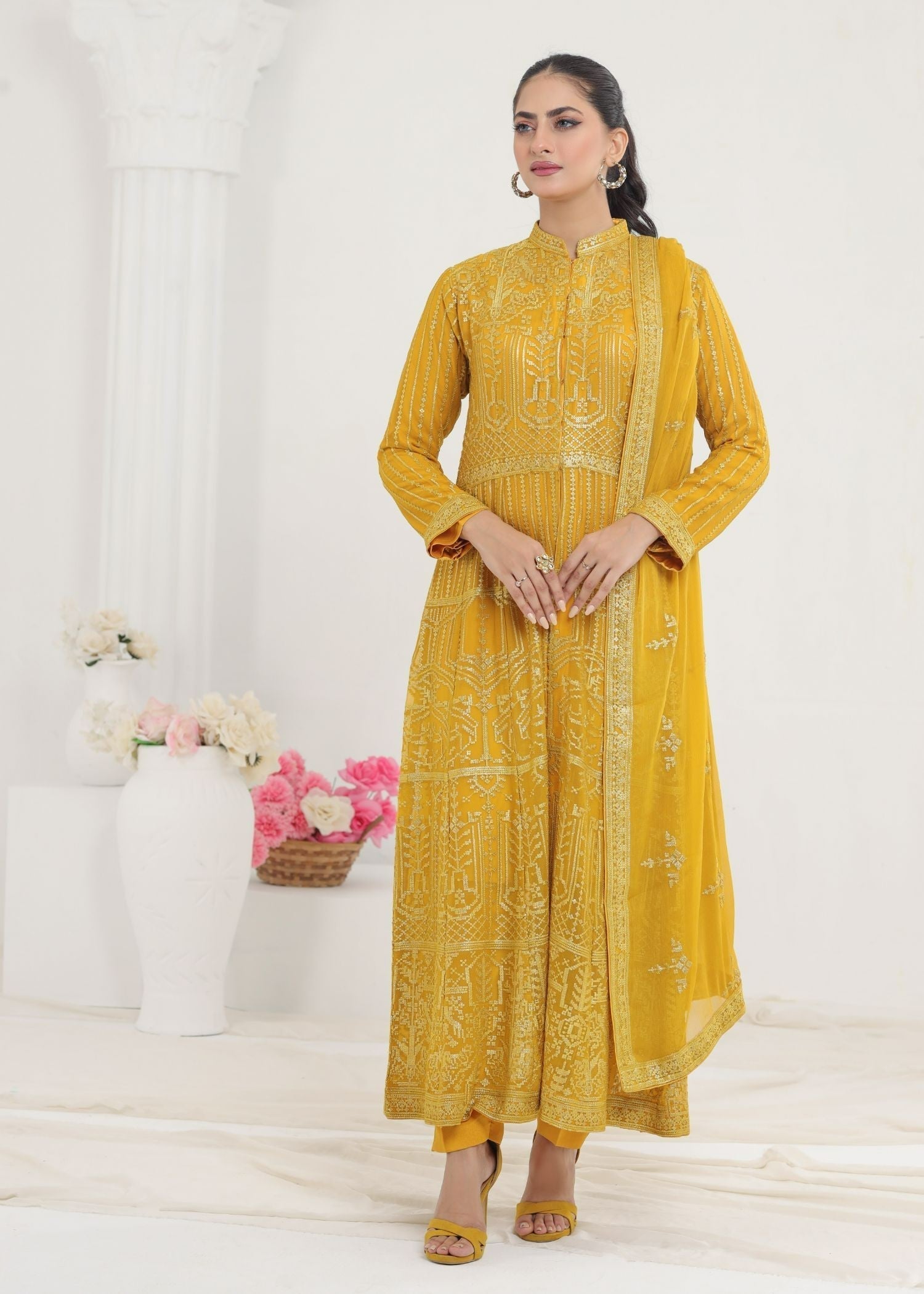 Ayesha Closet Marjan Mustard Women 3pcs