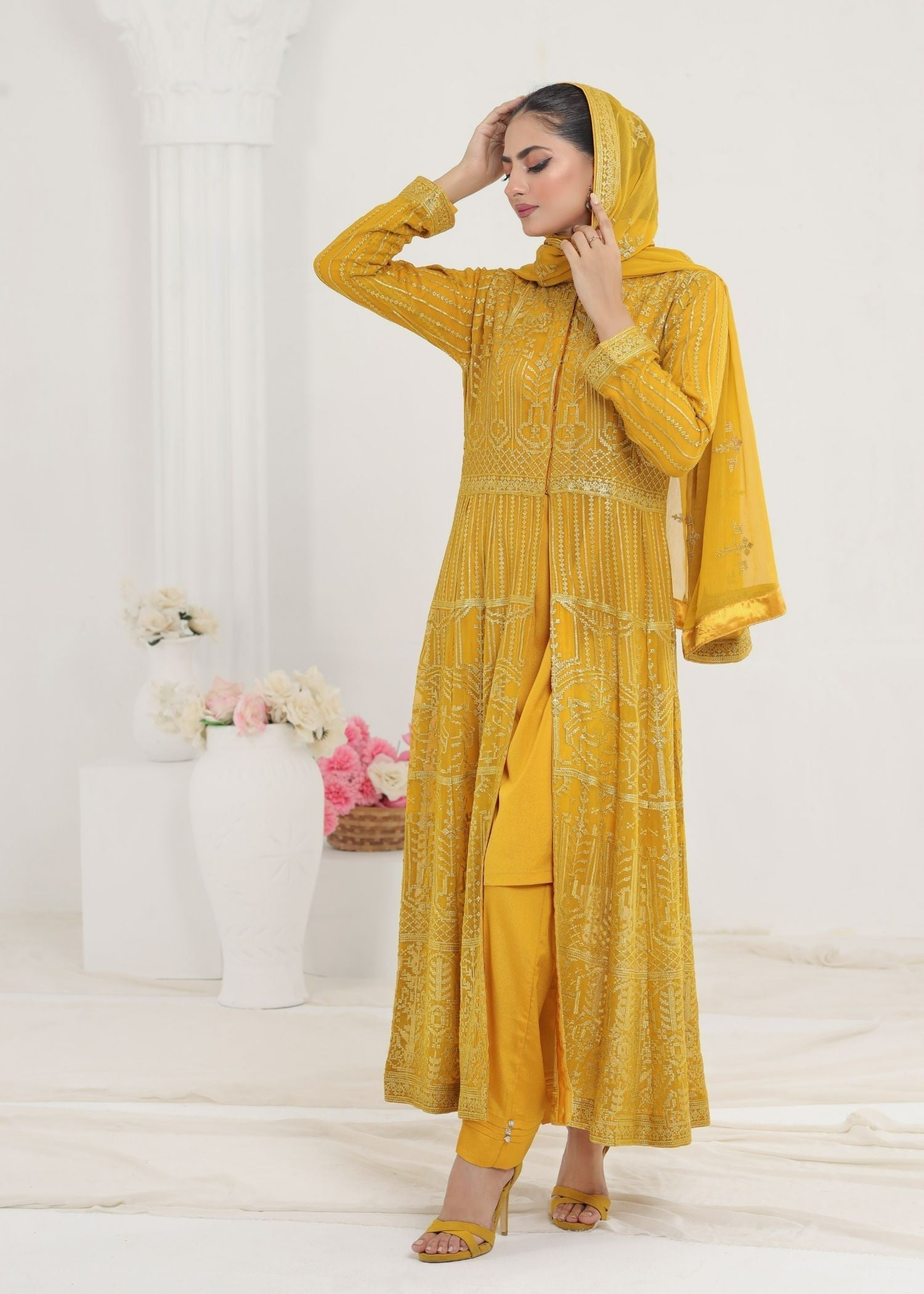 Ayesha Closet Marjan Mustard Women 3pcs