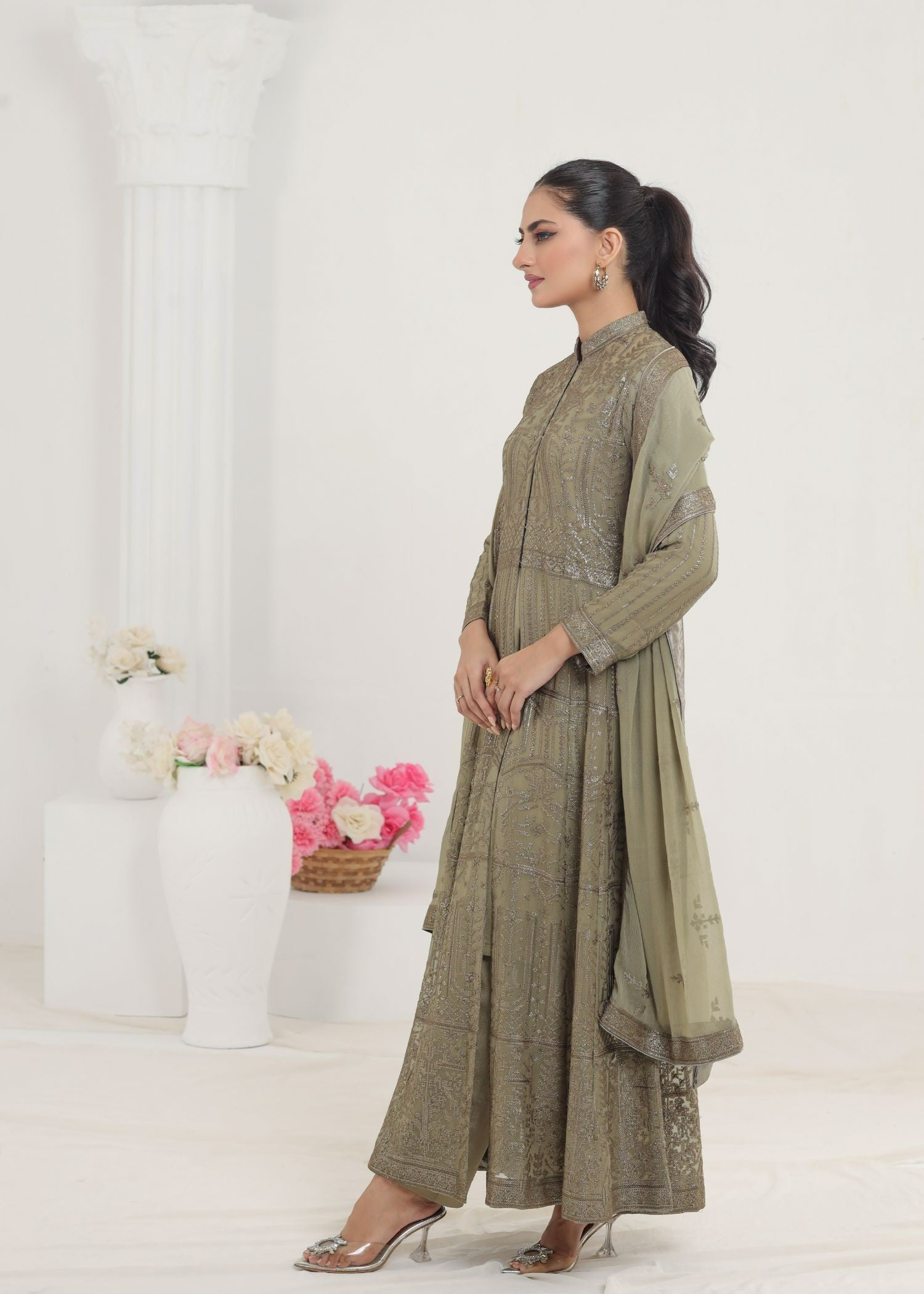 Ayesha Closet Marjan Olive Women 3pcs